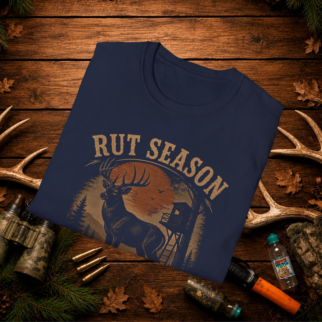 Rut Season T‑Shirt — "Sorry, Can't. It's Rut Season" Deer Hunting Tee