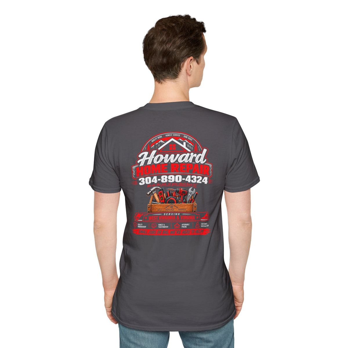 Howard Home Repair T-Shirt — Logo & Contact Workwear