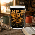 Camp Dog Ceramic Mug — Rustic Camping Labrador Coffee Cup (11oz & 15oz)