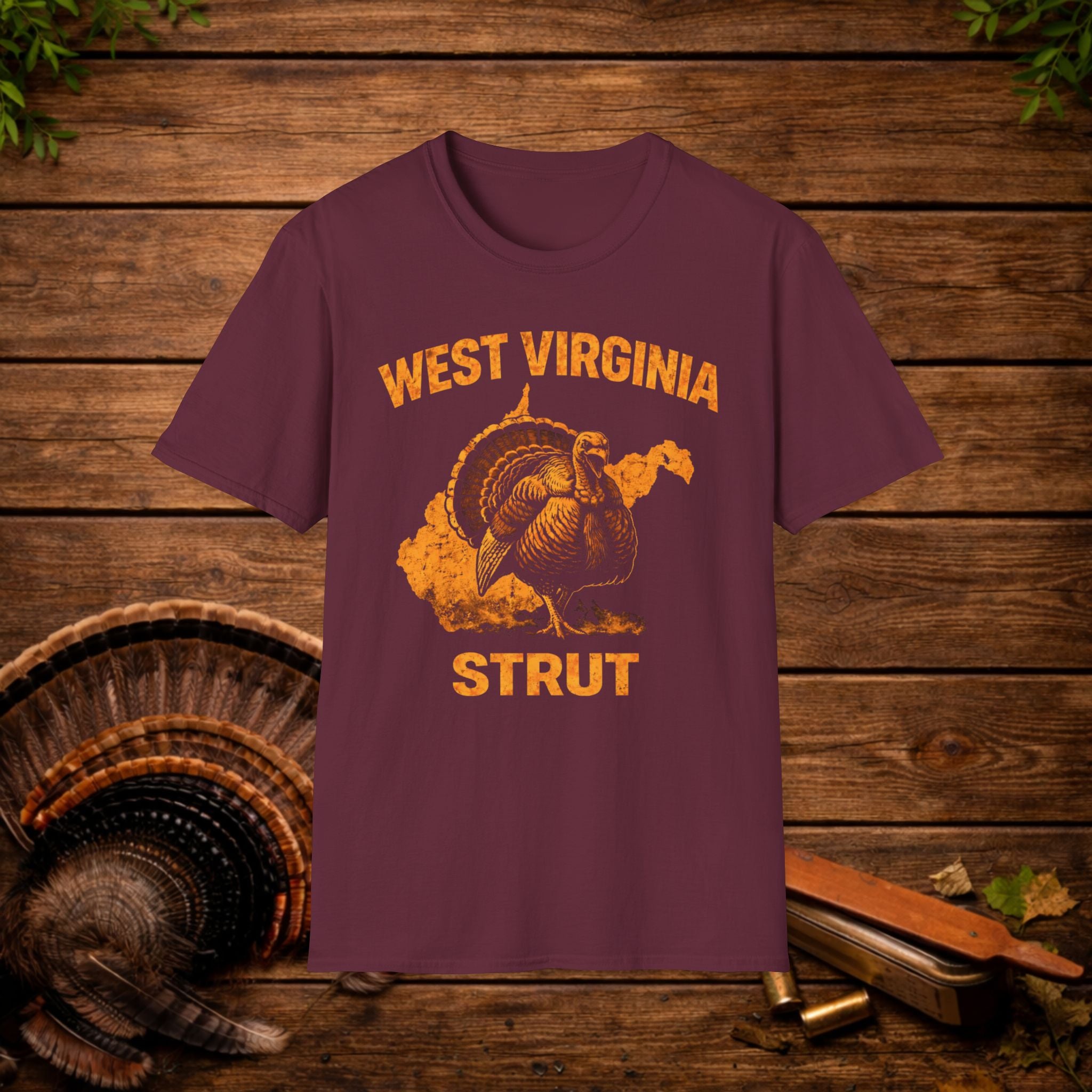 West Virginia Strut Turkey Hunting Shirt – WV Gobbler Tee – Mountain State Turkey Season Shirt – Hunter Gift