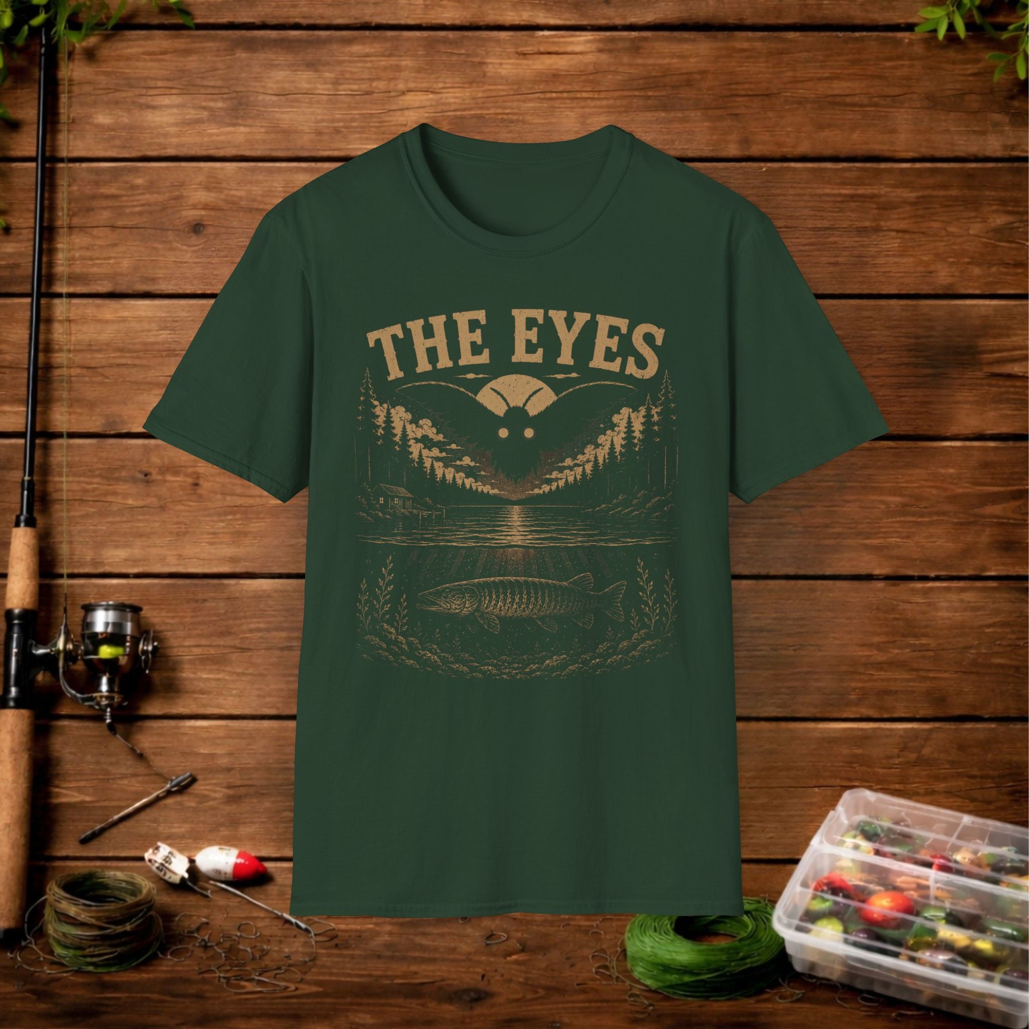 T-Shirt — "The Eyes" Fishing & Night Outdoors Graphic Tee