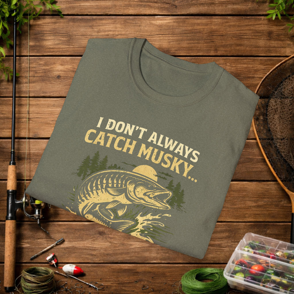 Funny Musky Fishing Shirt – I Don’t Always Catch Musky – Muskie Fisherman Tee – Fishing Humor Shirt – Angler Gift