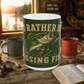 I'd Rather Be Missing Fish Bass Fishing Coffee Mug – 15oz