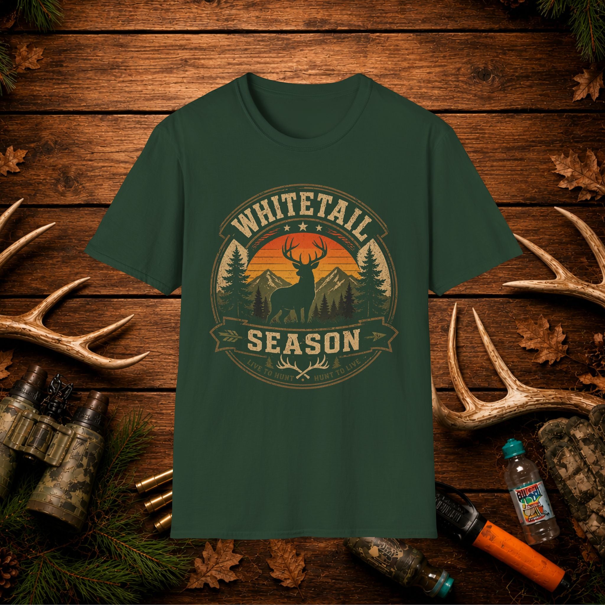 Whitetail Season Deer Hunting Shirt | Vintage Buck Hunter Tee | Retro Outdoor Graphic T-Shirt