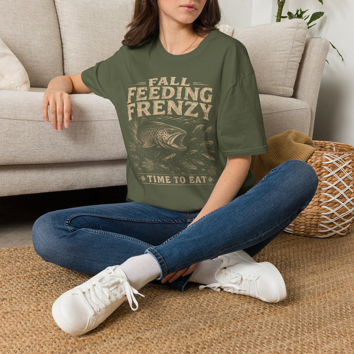Fall Feeding Frenzy Fishing T‑Shirt — Time to Eat Angler Tee