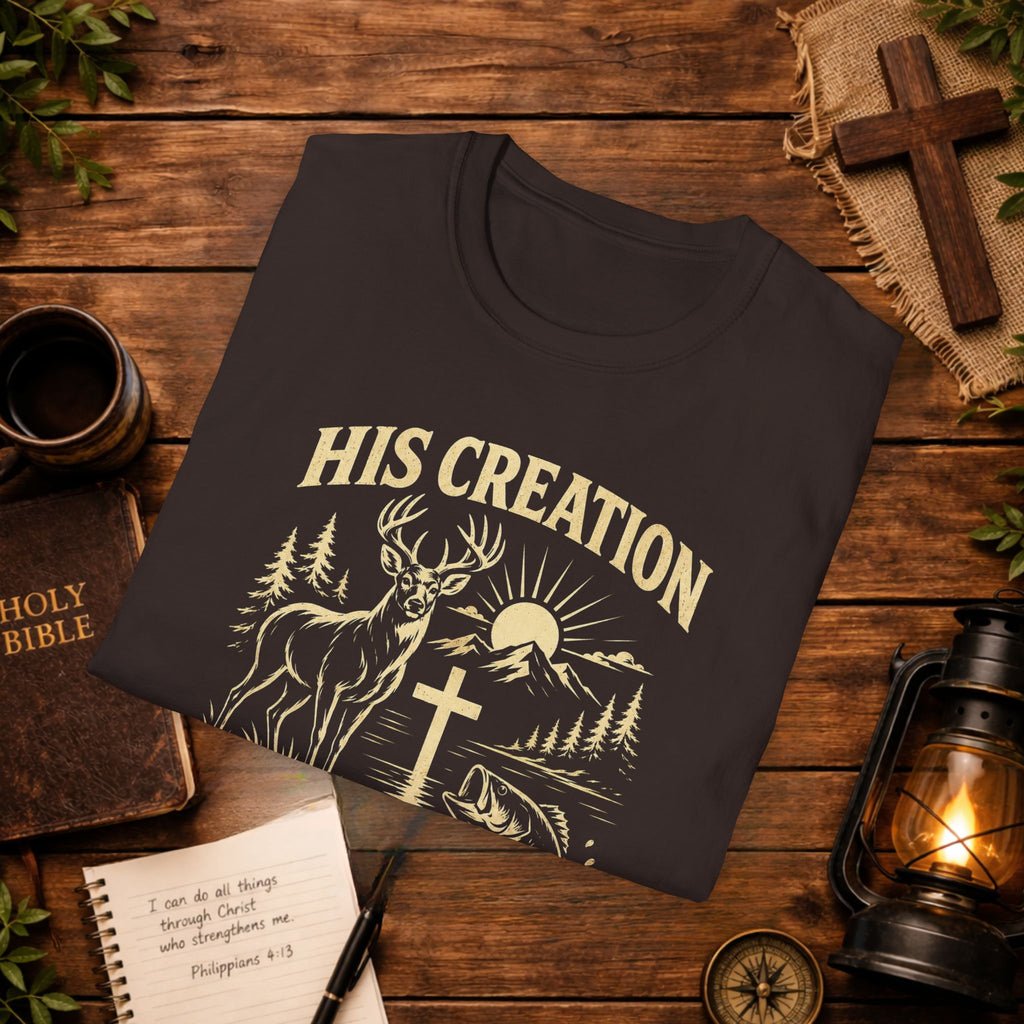 Christian Outdoors T-Shirt — "His Creation Is My Sanctuary" Faith Hunting Tee