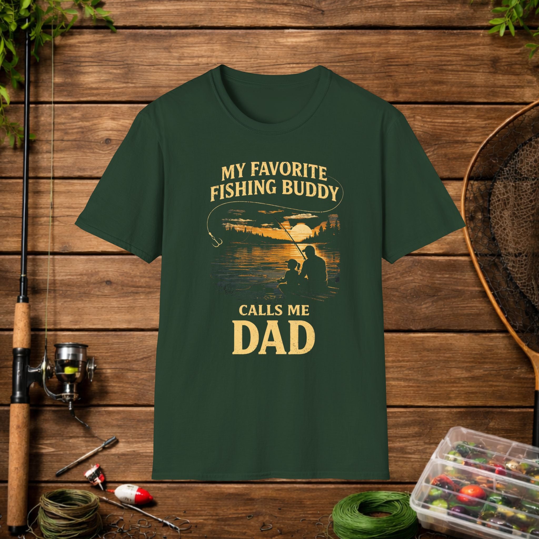 Fishing Buddy Dad T-Shirt – “My Favorite Fishing Buddy Calls Me Dad” Fathers Day Tee