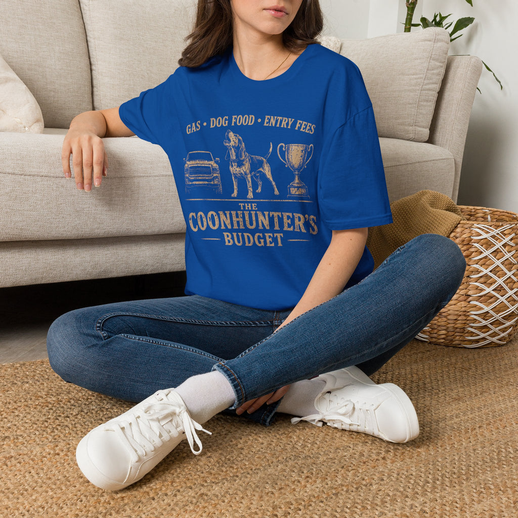 Coonhunter's Budget T-Shirt | Gas Dog Food Entry Fees | Funny Coon Hunting Tee | Wild Wonderful Wear