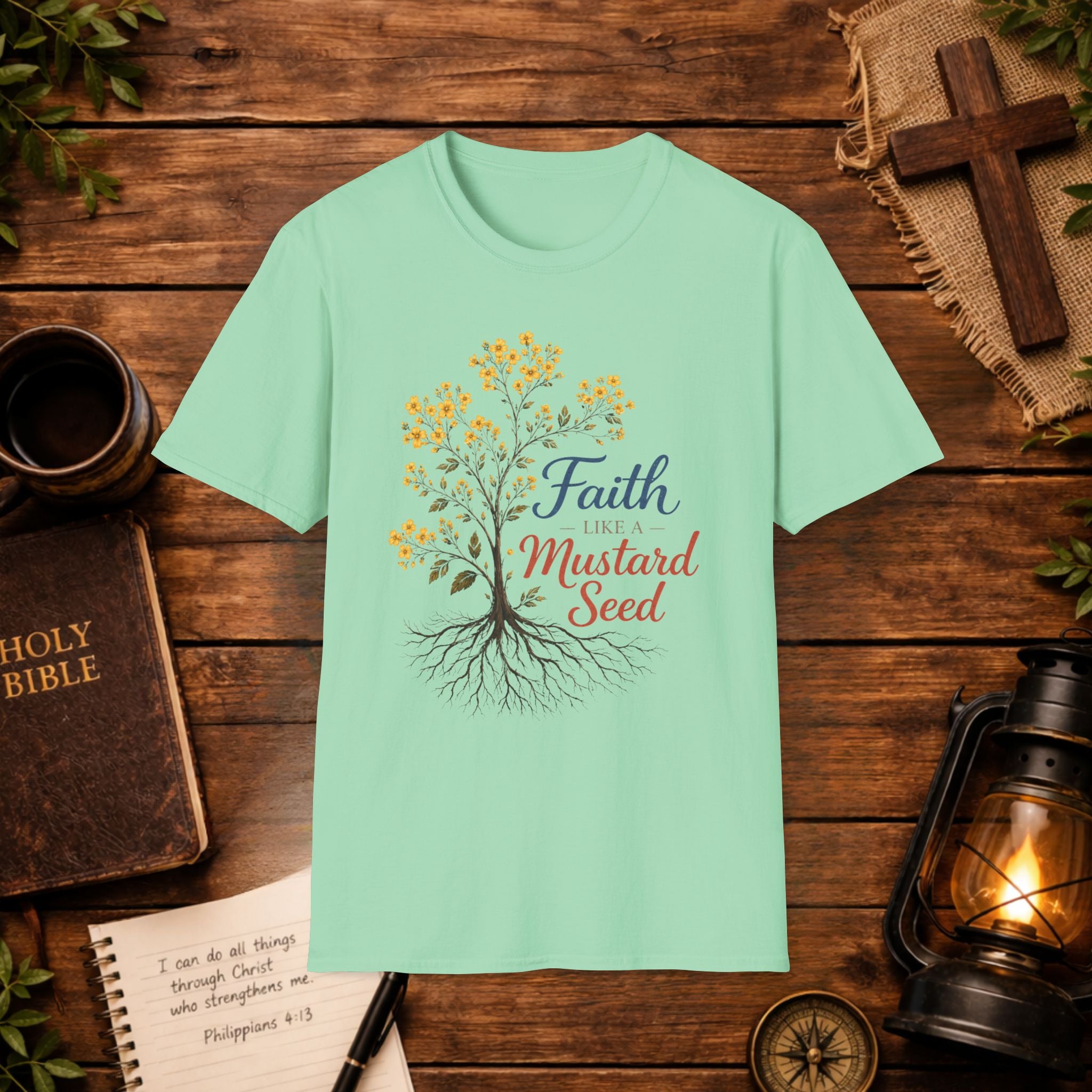 Faith Like a Mustard Seed T-Shirt — Christian Inspirational Tee