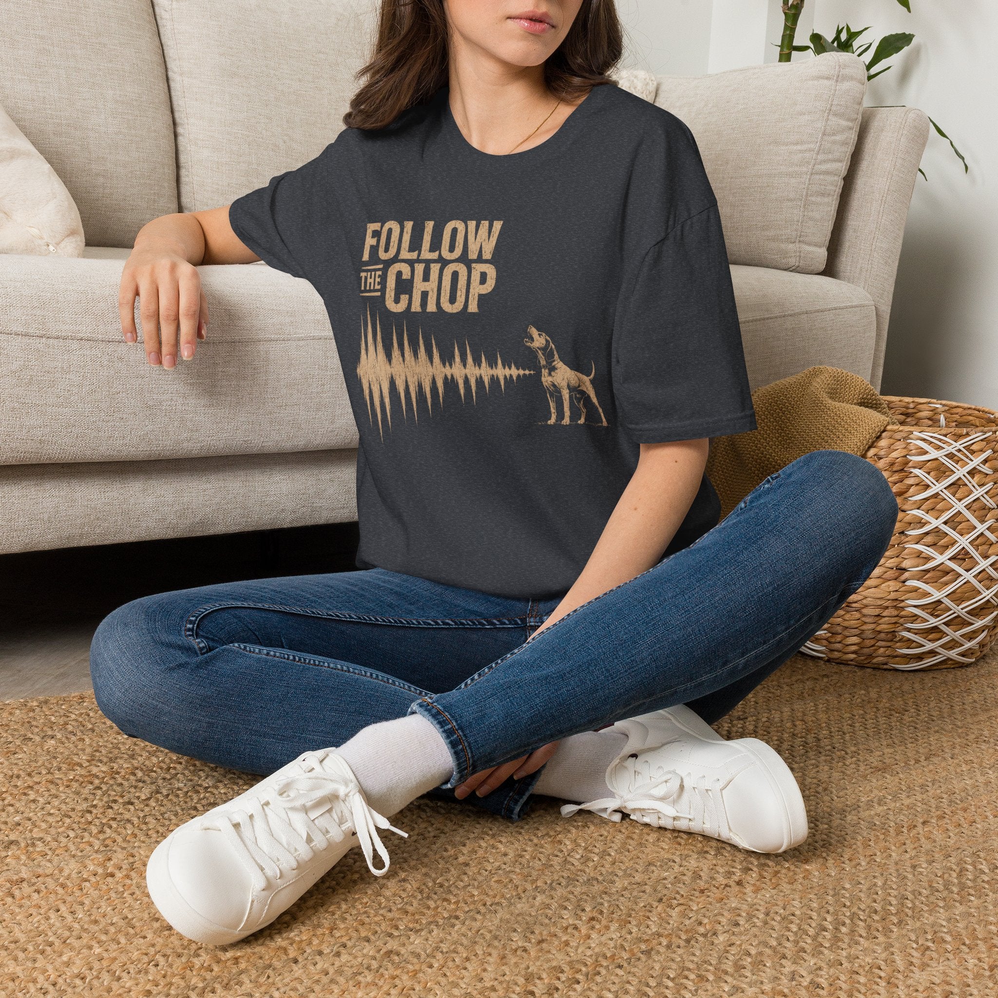 Follow The Chop Coon Hunting T-Shirt | Houndsman Dog Waveform Graphic Tee | Wild Wonderful Wear