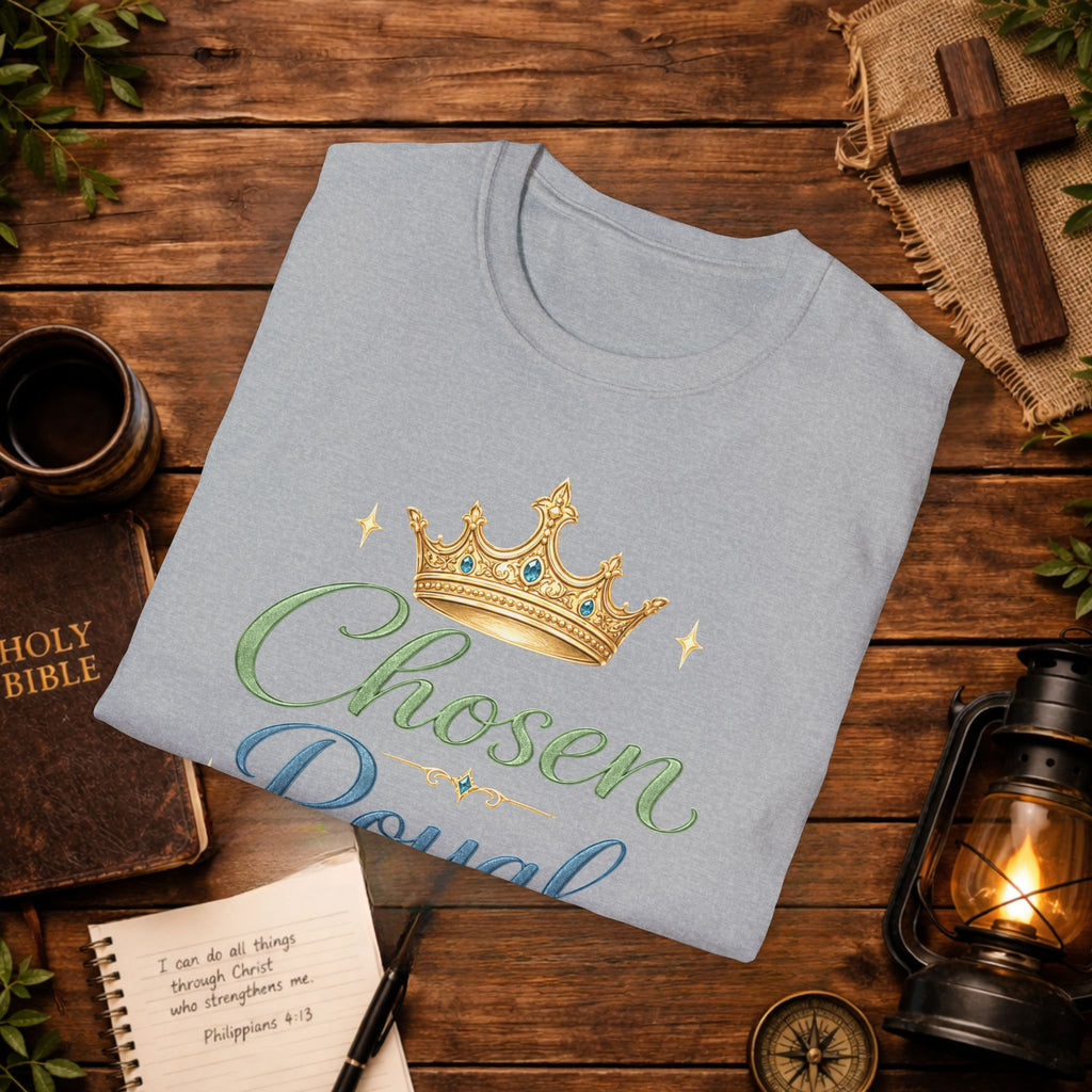 Chosen Royal Redeemed T-Shirt | Christian Faith Crown Tee