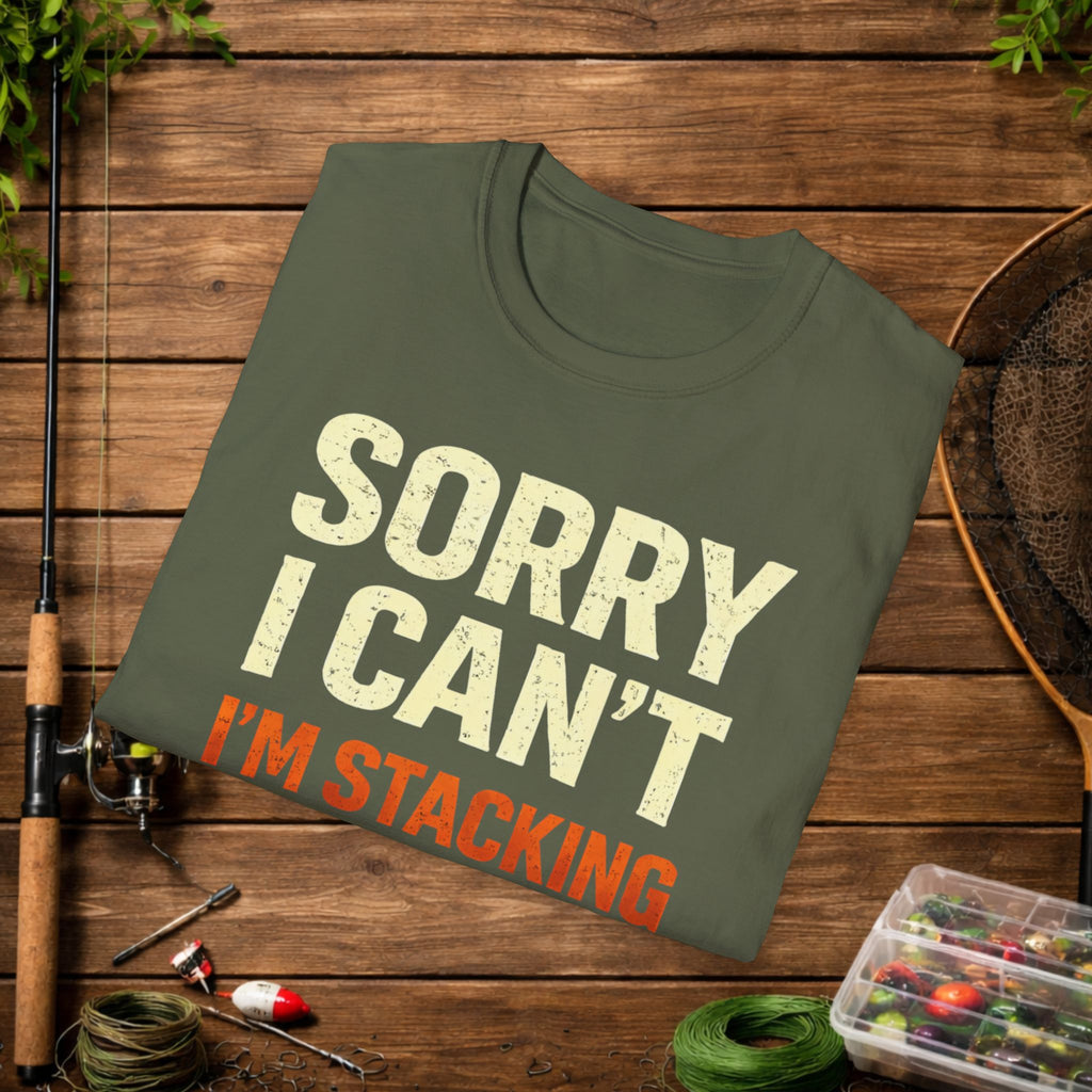 Sorry I Can’t I’m Stacking Slabs Shirt – Funny Crappie Fishing Tee – Bream & Panfish Angler Shirt – Fishing Gift