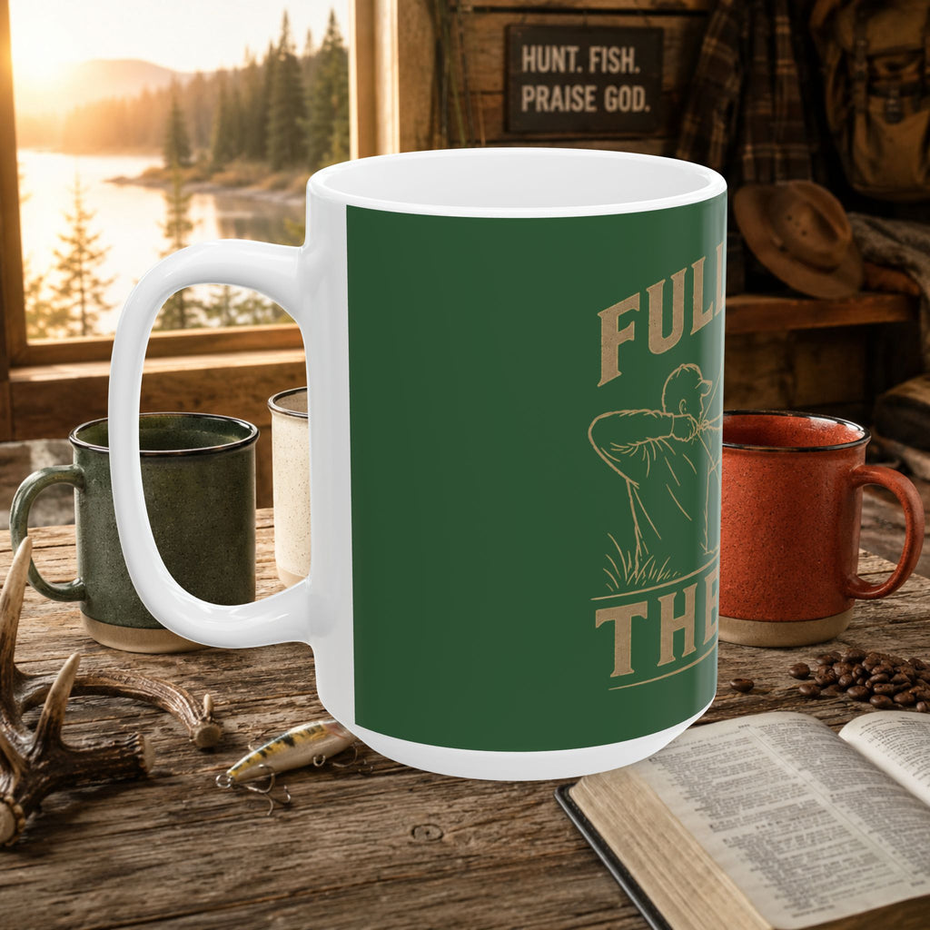 Full Draw Therapy Hunting Mug — Archery Coffee Cup (11oz, 15oz)
