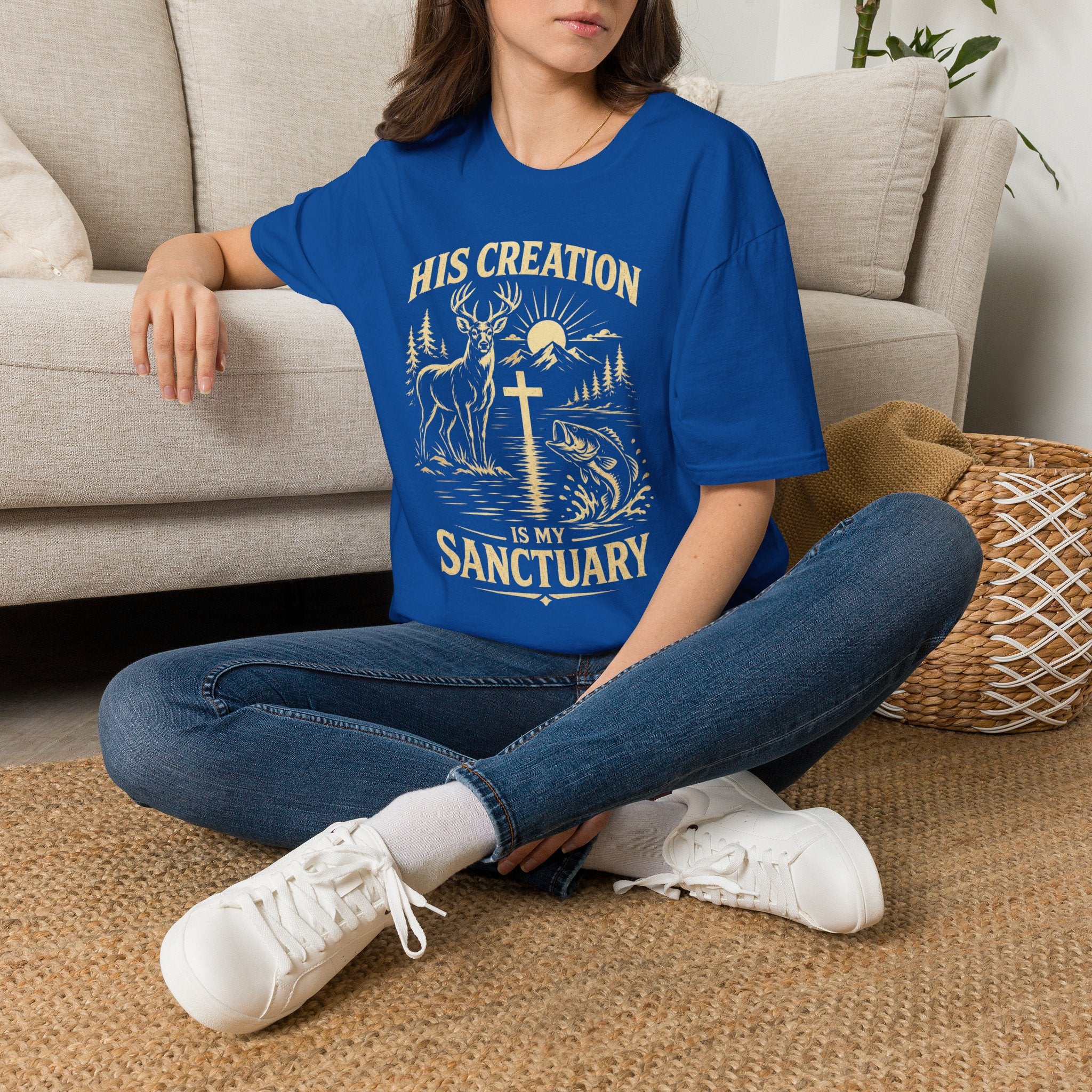 Christian Outdoors T-Shirt — "His Creation Is My Sanctuary" Faith Hunting Tee