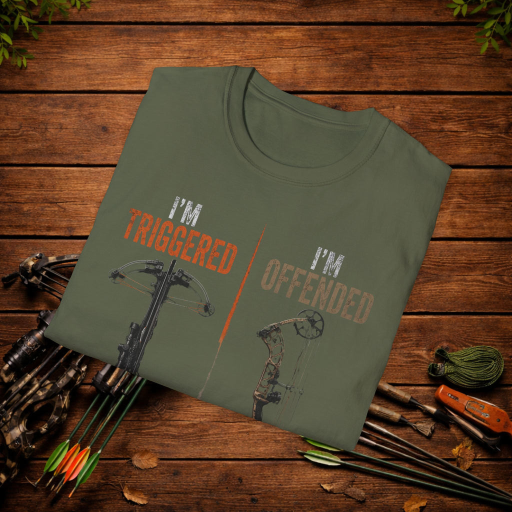 I'm Triggered I'm Offended T-Shirt — Funny Crossbow Archery Shirt