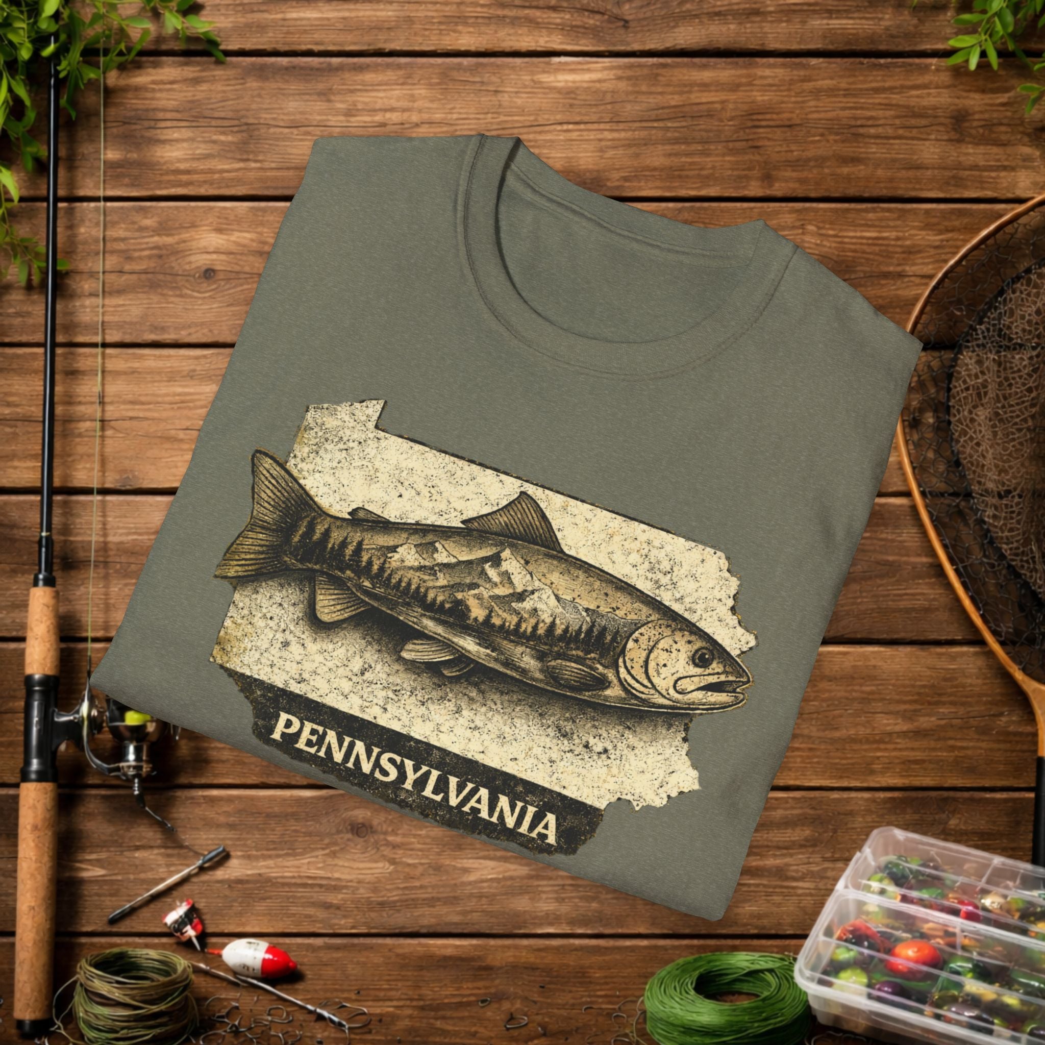Pennsylvania Trout Fishing Shirt – Vintage PA Trout Angler Tee – Fly Fishing Apparel – Keystone State Fisherman Gift