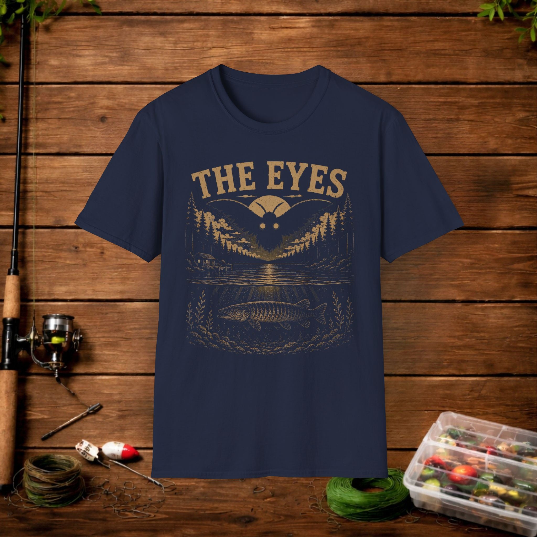 T-Shirt — "The Eyes" Fishing & Night Outdoors Graphic Tee