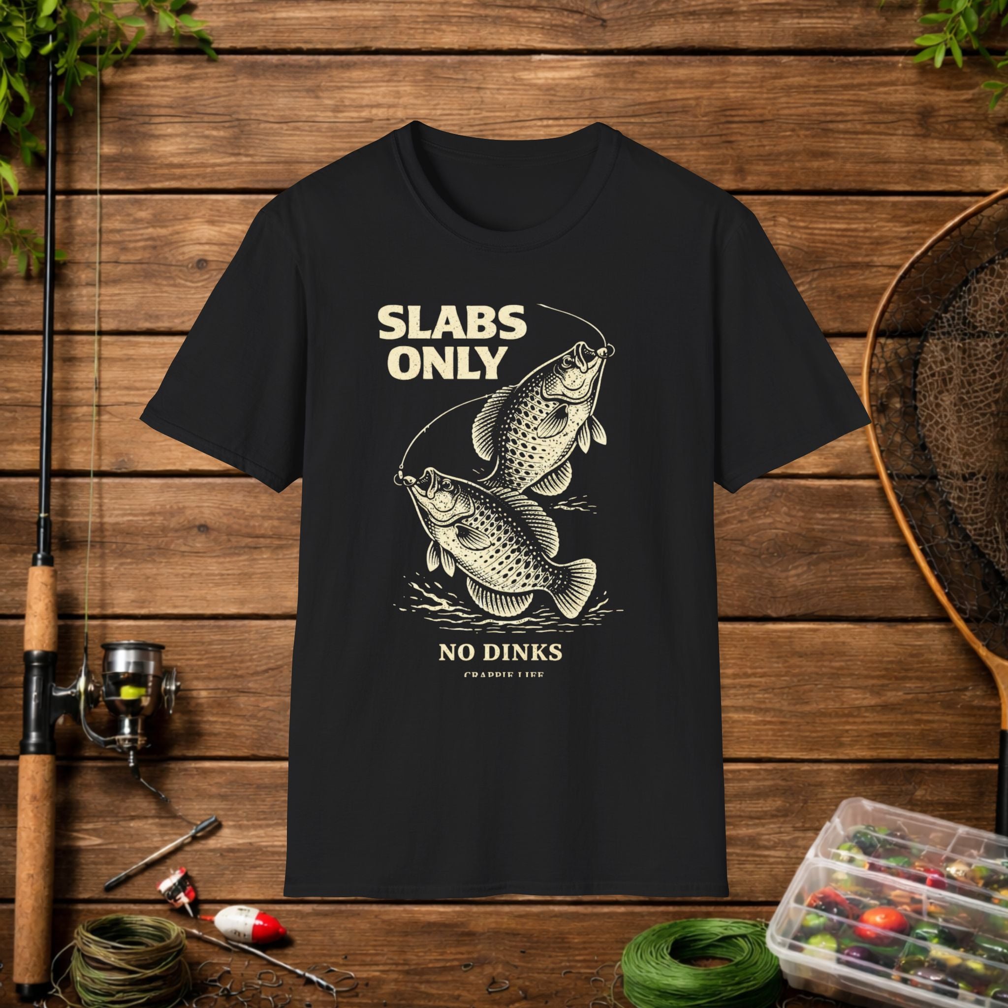 Slabs Only Crappie Fishing Shirt – Crappie Life Tee – No Dinks Funny Fishing Shirt – Crappie Angler Gift