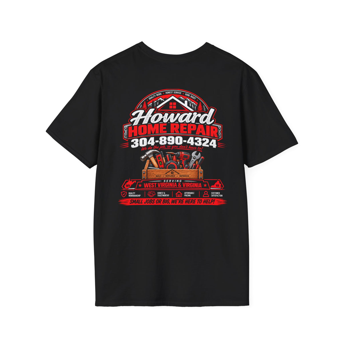 Howard Home Repair T-Shirt — Logo & Contact Workwear