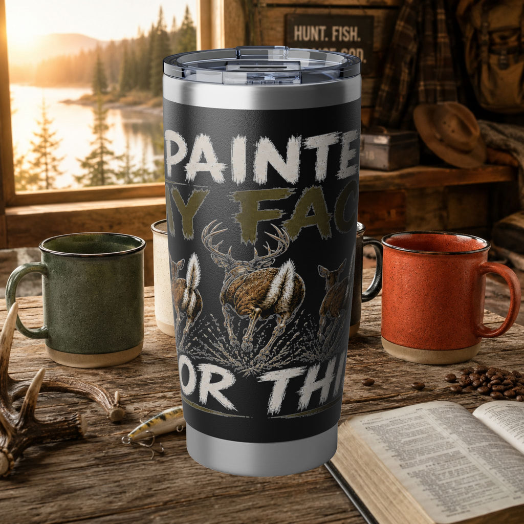 Vagabond 20oz Tumbler — Hunting & Outdoors Insulated Travel Mug (Painted My Face For The Kill)