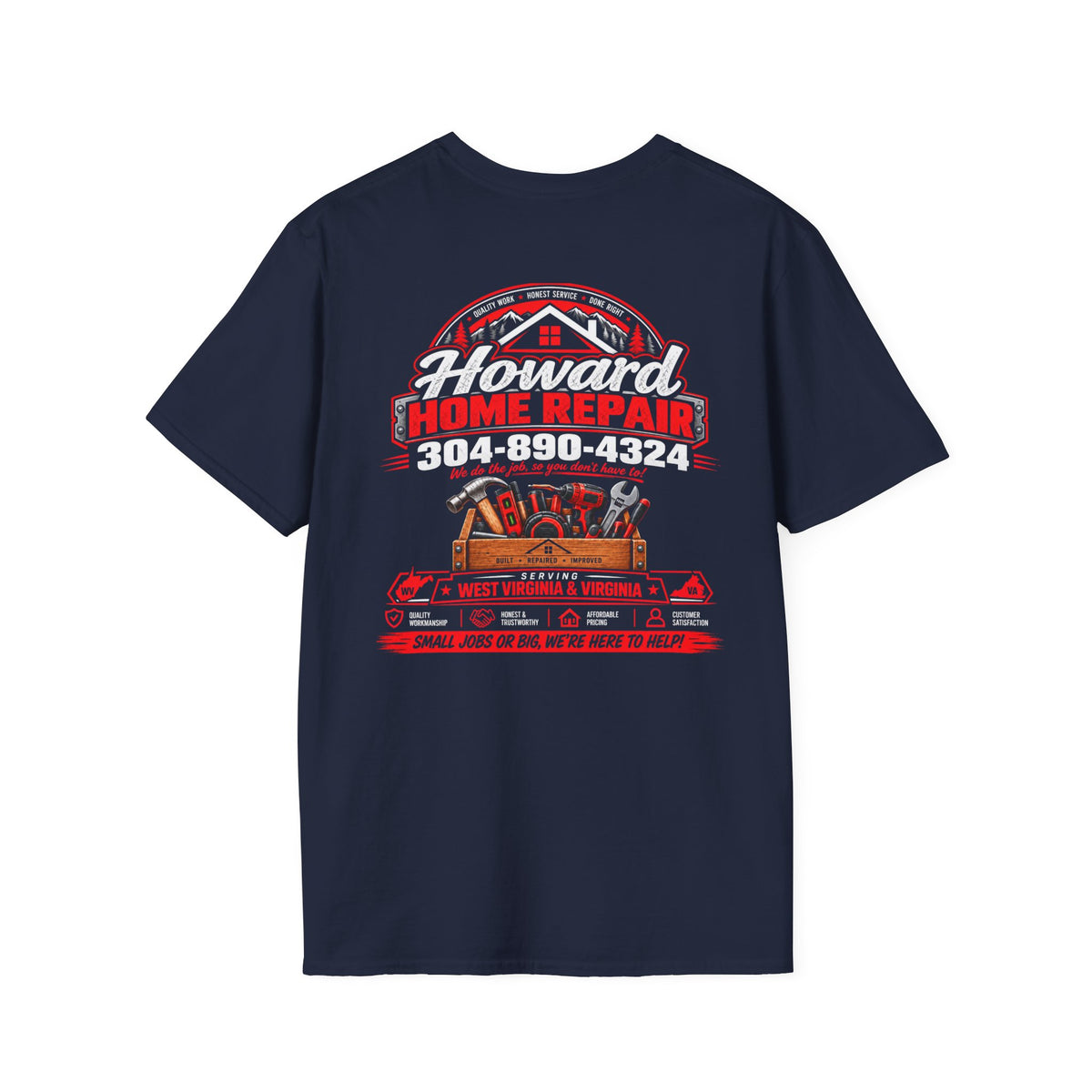 Howard Home Repair T-Shirt — Logo & Contact Workwear