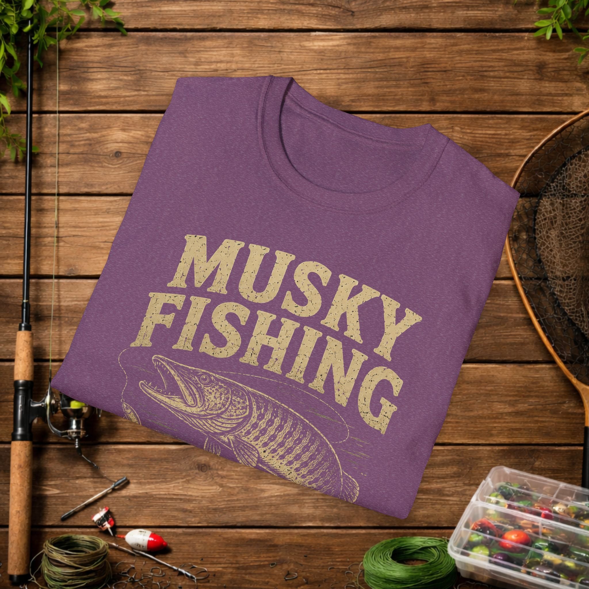 Musky Fishing T-Shirt – "Where 'Follows' Count As Success" Vintage Angler Tee