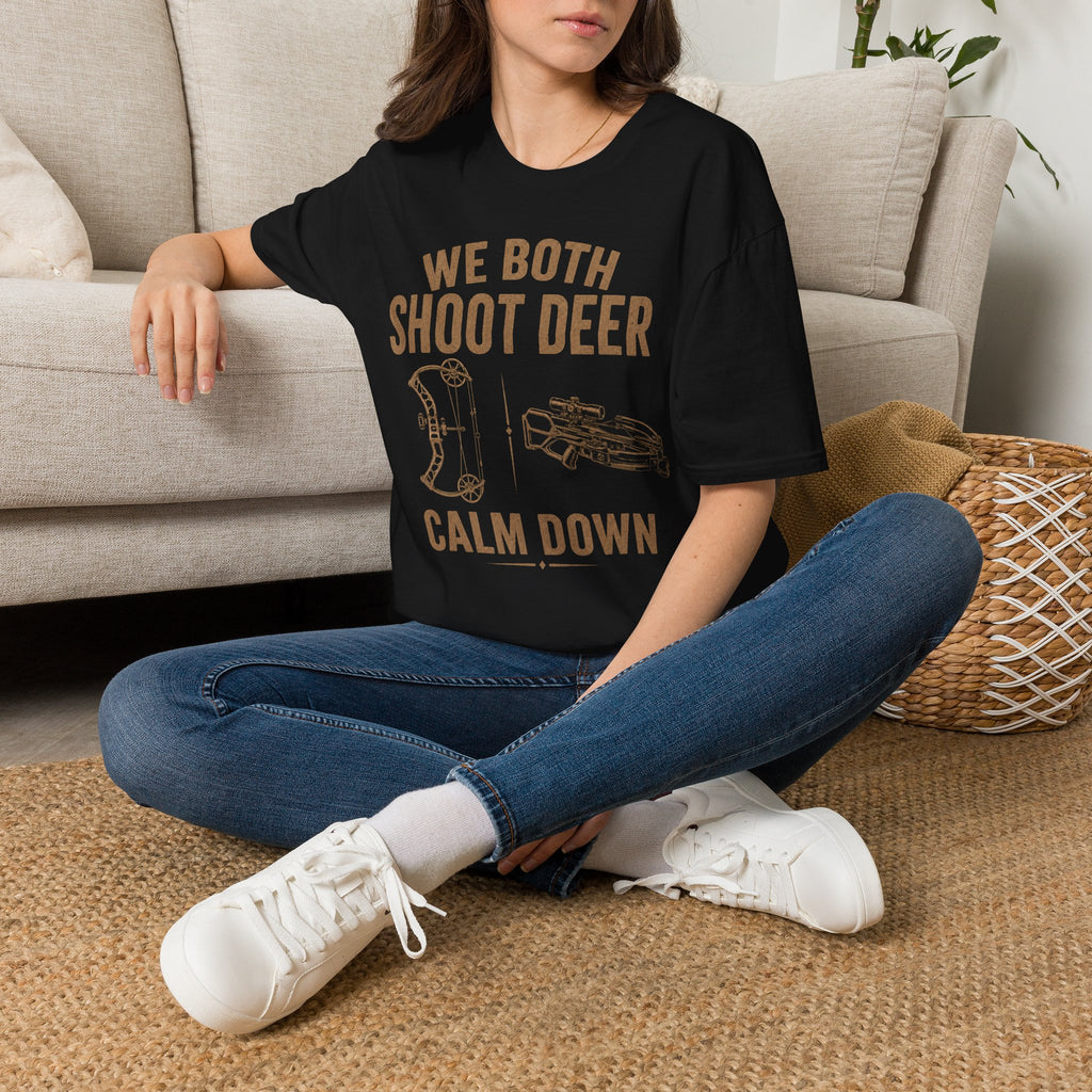 We Both Shoot Deer T-Shirt — Funny Hunting Shirt with Crossbow & Bow Design