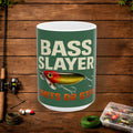 Bass Slayer Fishing Ceramic Mug – No Limits or GTFO | Funny Angler Gift | 11oz & 15oz
