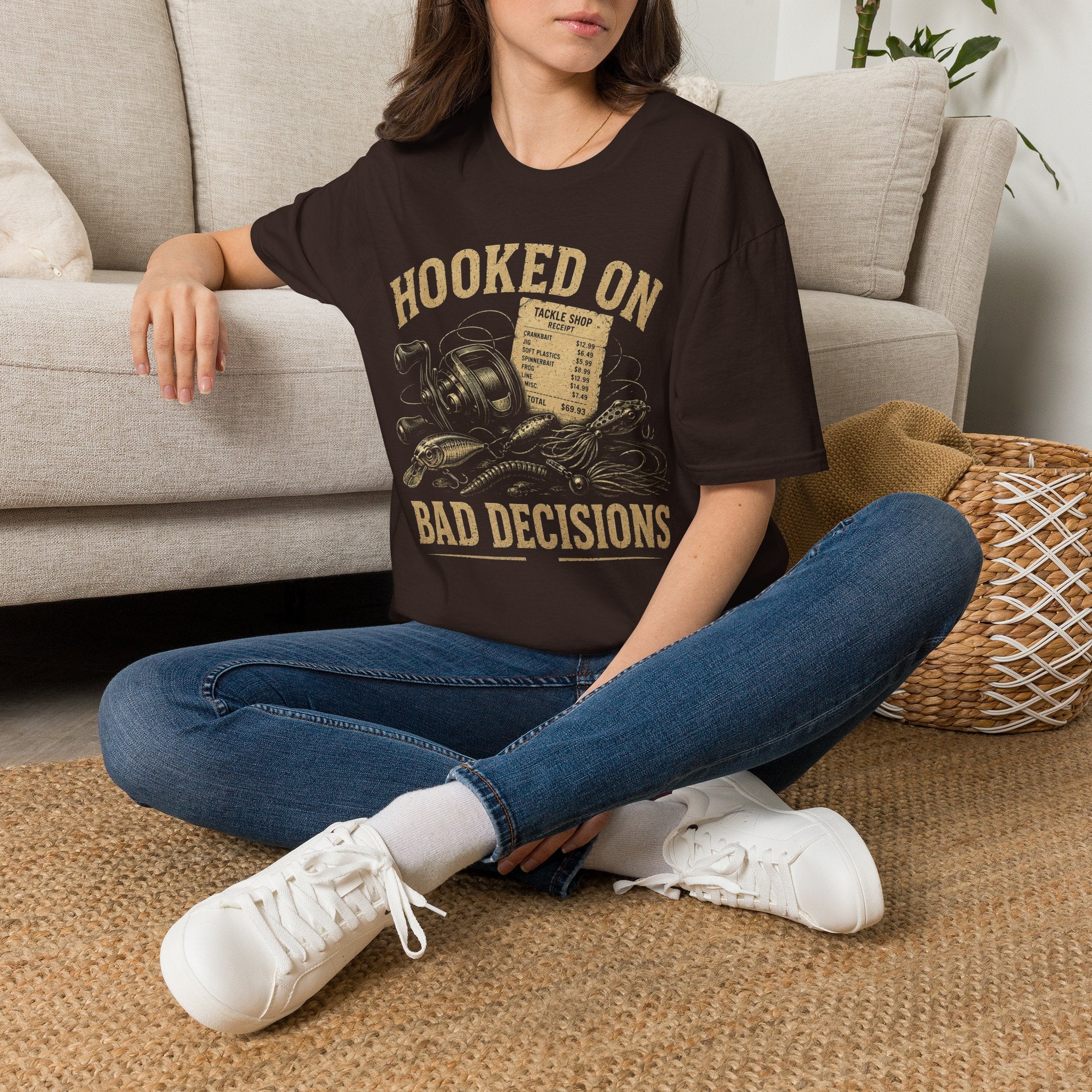 Hooked On Bad Decisions T‑Shirt — Funny Fishing Graphic Tee for Anglers & Outdoors