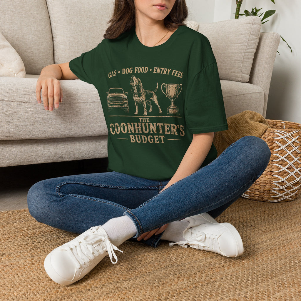 Coonhunter's Budget T-Shirt | Gas Dog Food Entry Fees | Funny Coon Hunting Tee | Wild Wonderful Wear