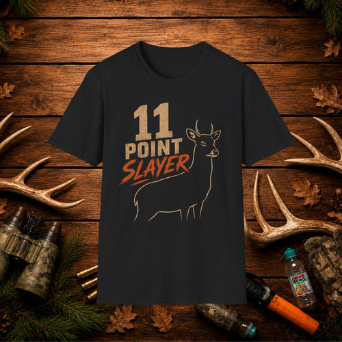 11 Point Slayer Deer T-Shirt — Hunting Buck Hunter Graphic Tee
