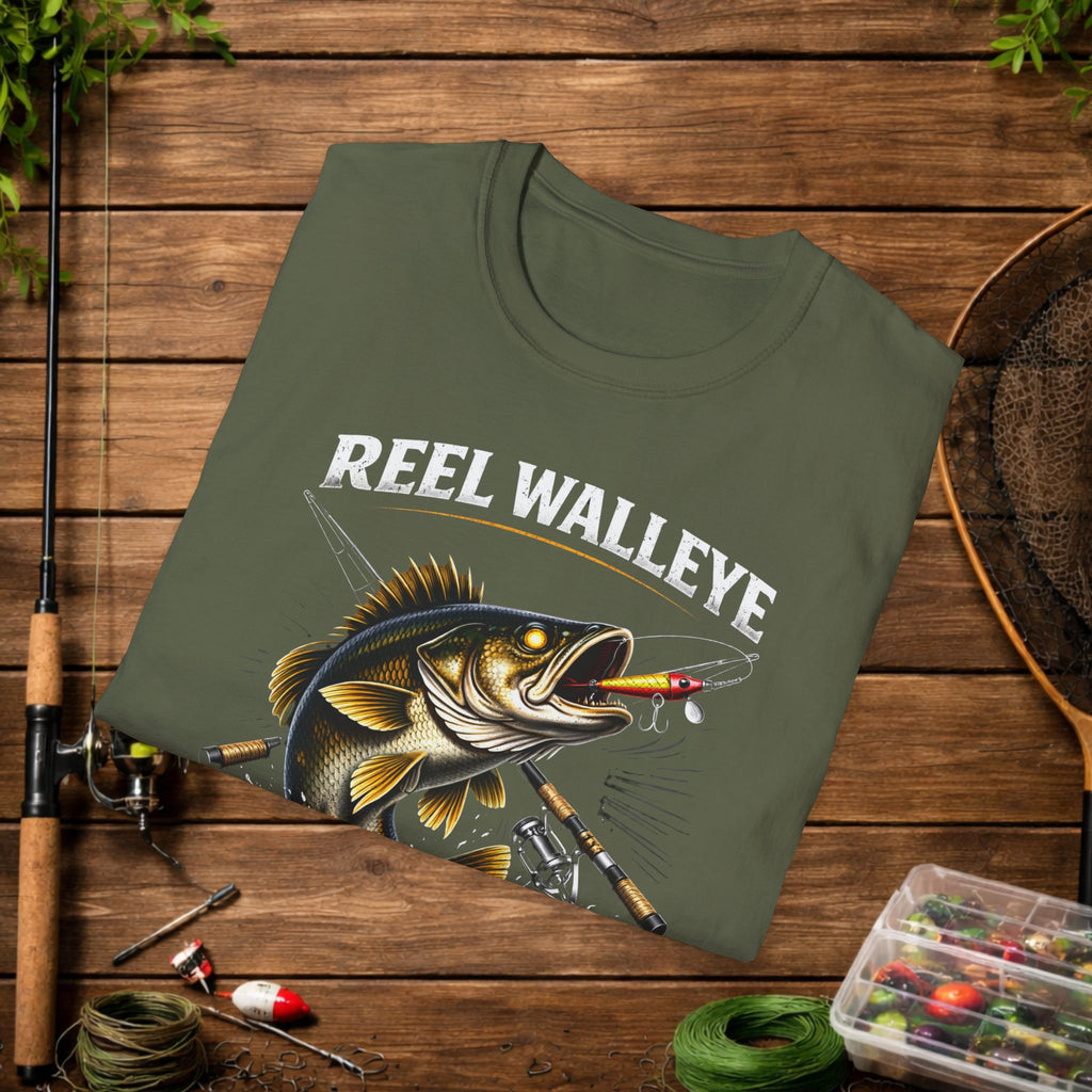 Reel Walleye Warriors Fishing Shirt – Walleye Angler Tee – Funny Walleye Fishing Apparel – Fisherman Gift