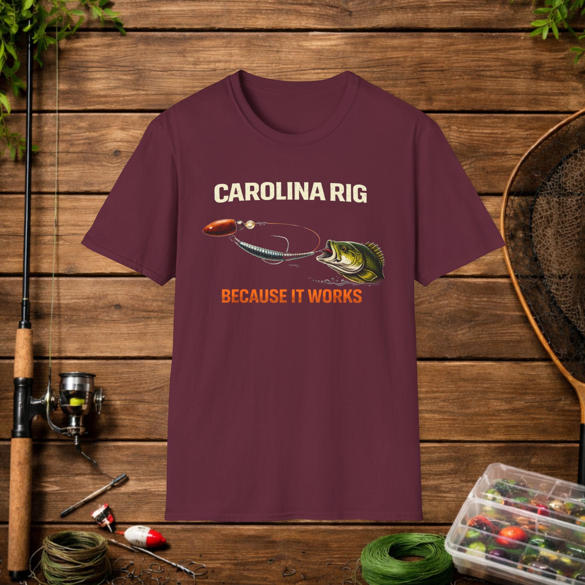 Carolina Rig Shirt – Because It Works Fishing Tee – Bass Fishing Rig Shirt – Funny Fishing Shirt for Anglers