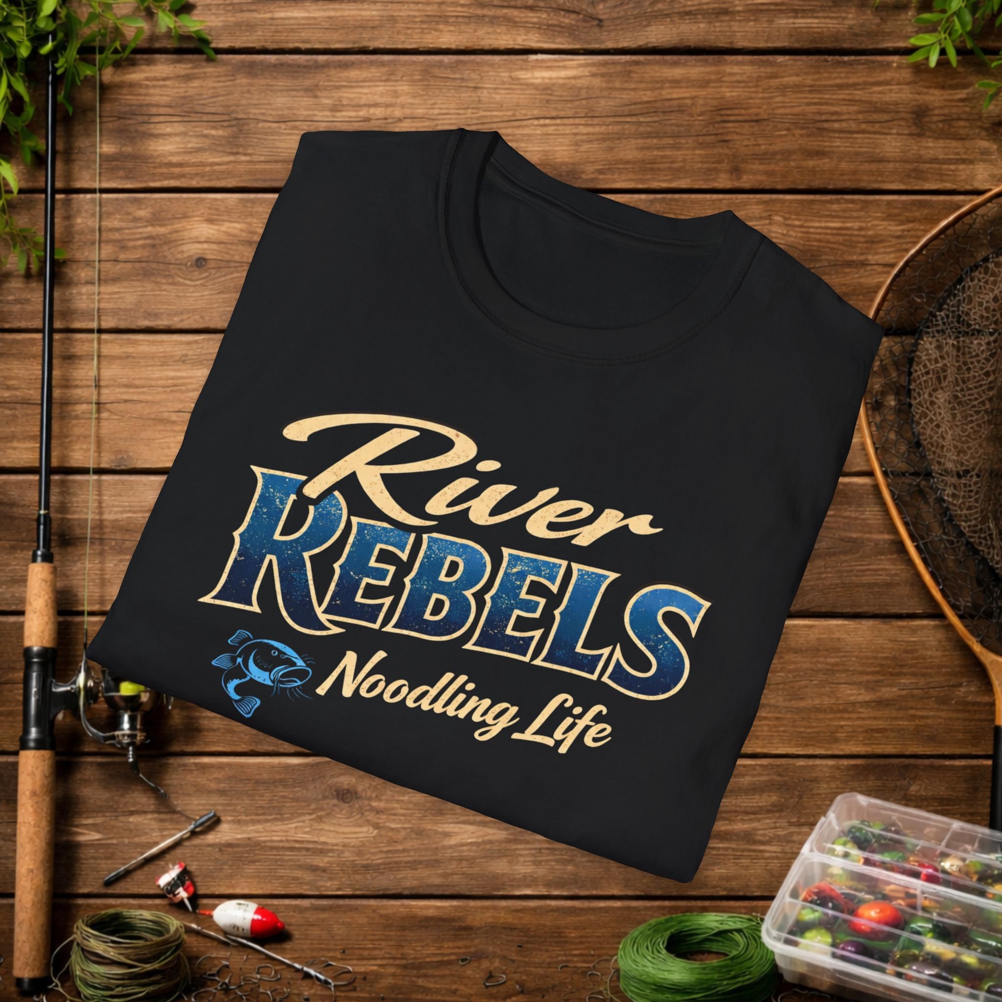 River Rebels Noodling Life Shirt – Catfish Noodling Tee – River Life Fishing Shirt – Southern Outdoor Apparel