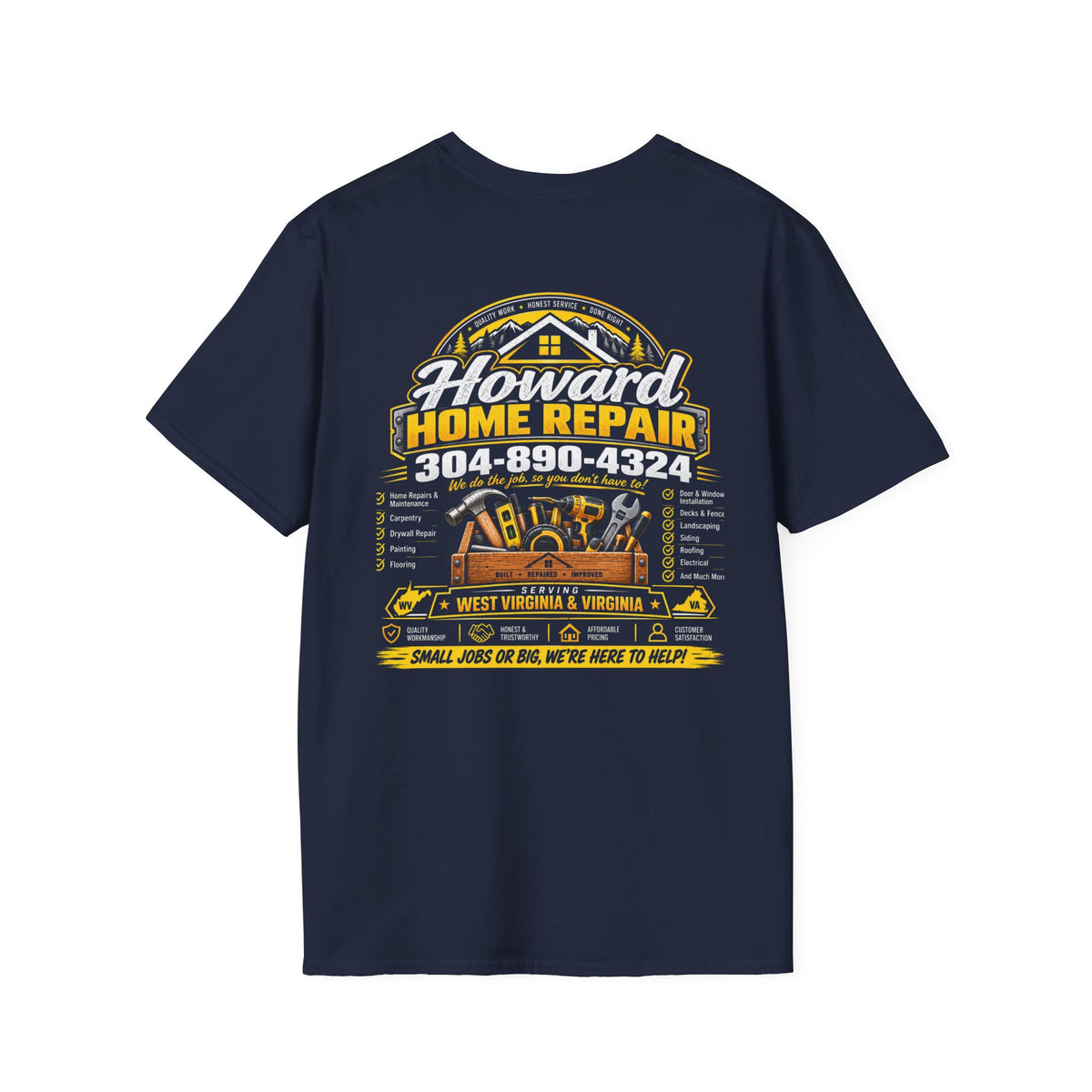 Home Repair T-Shirt — Small Yellow House Logo