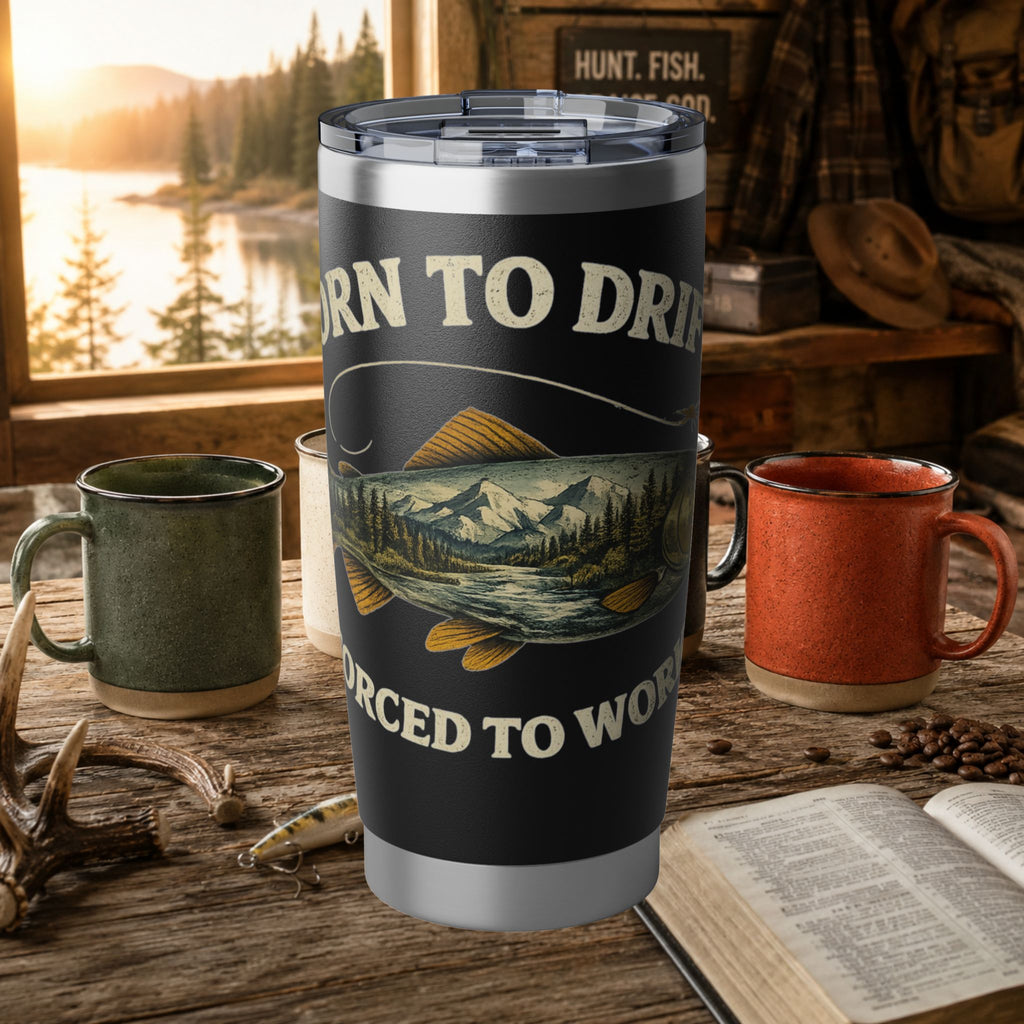 Born to Drift 20oz Insulated Tumbler – Fly Fishing Travel Mug | Gift for Anglers