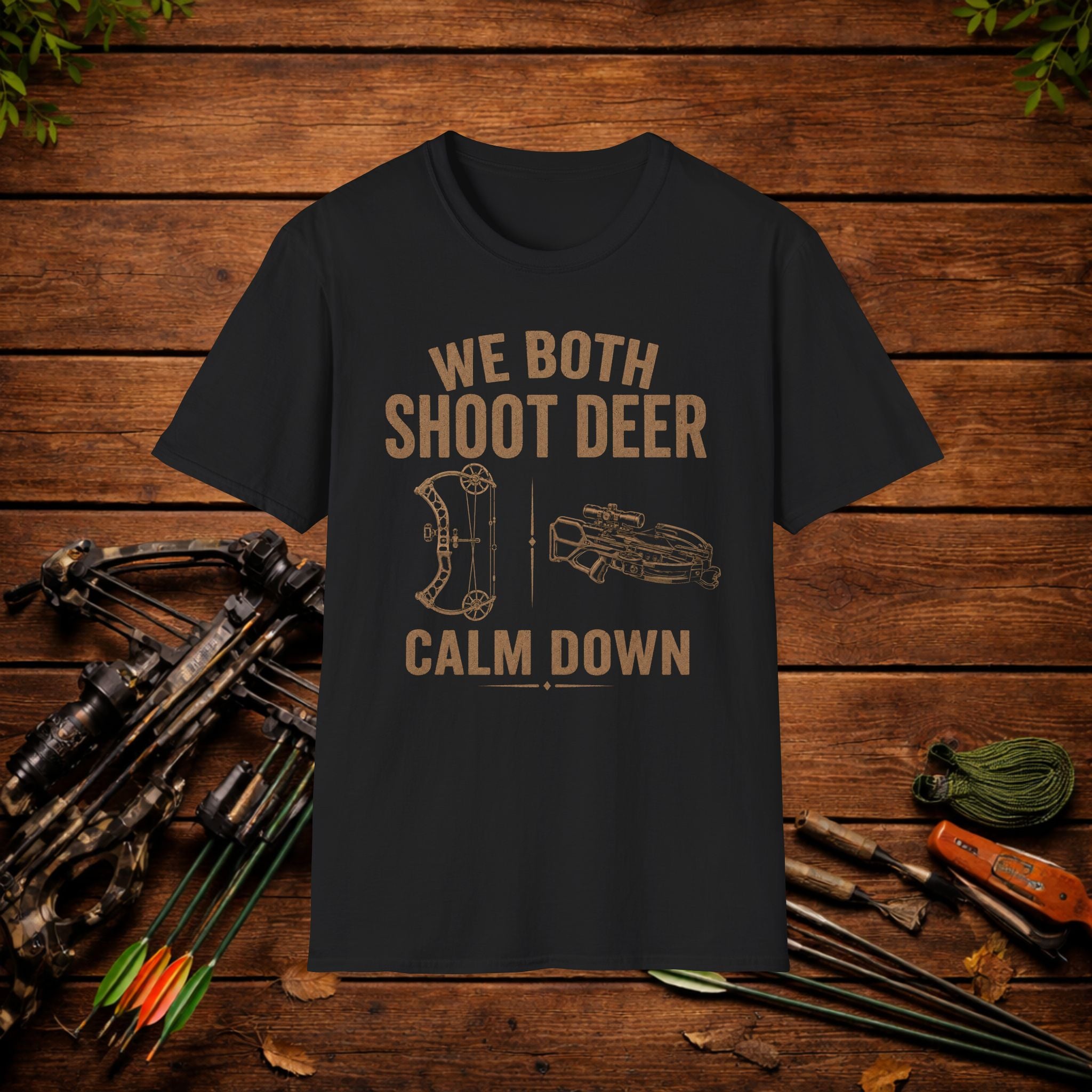 We Both Shoot Deer T-Shirt — Funny Hunting Shirt with Crossbow & Bow Design