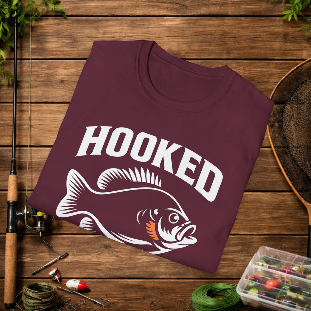 Hooked On Gills Bluegill Fishing T-Shirt – Panfish Angler Graphic Tee
