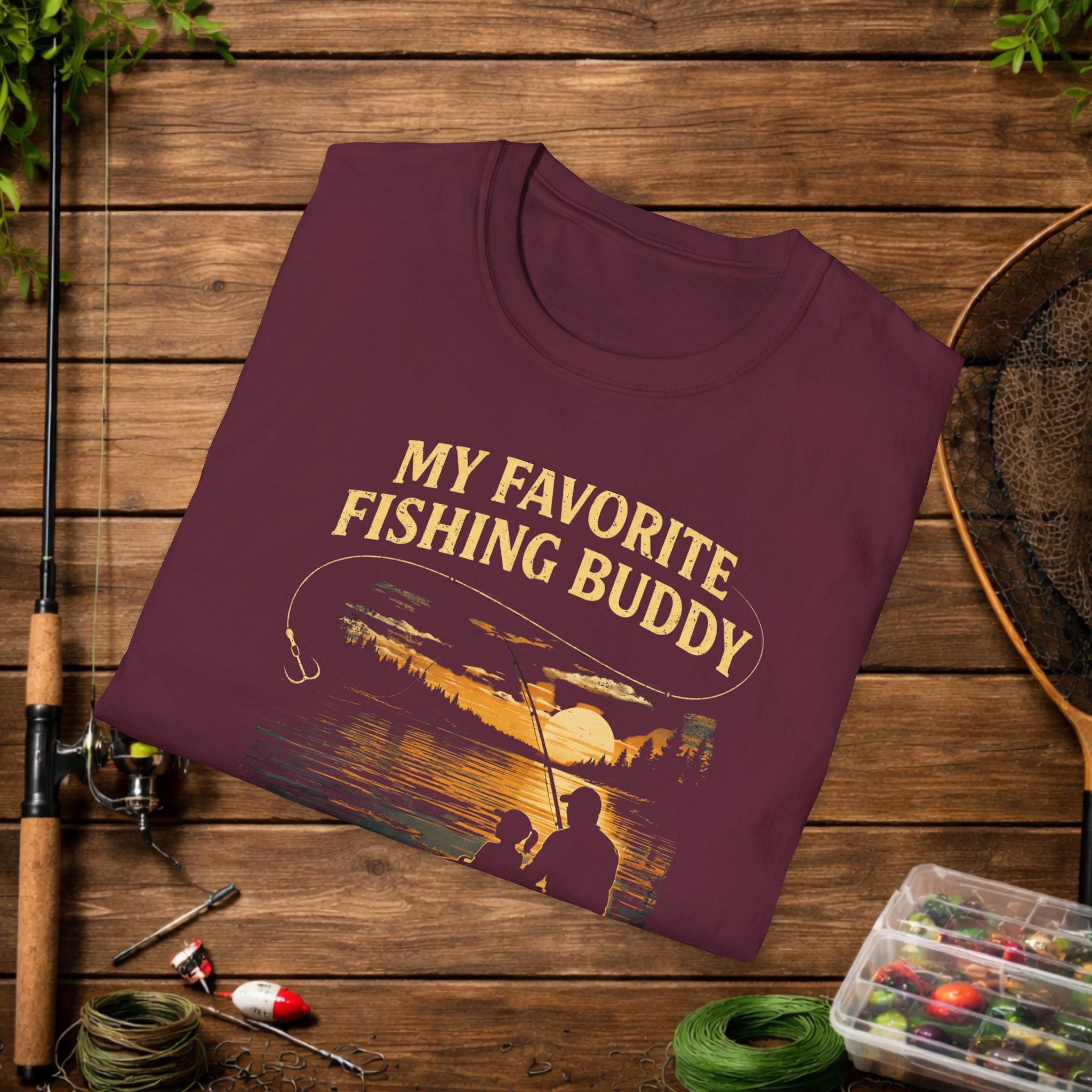 Fishing Buddy Dad T-Shirt – “My Favorite Fishing Buddy Calls Me Dad” Fathers Day Tee