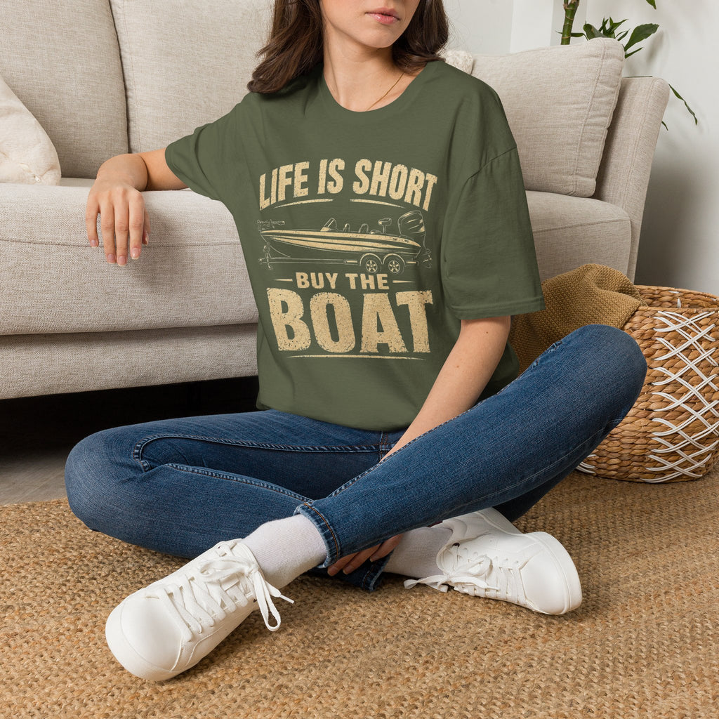 Boat T‑Shirt — "Life Is Short, Buy The Boat" Vintage Fishing Tee