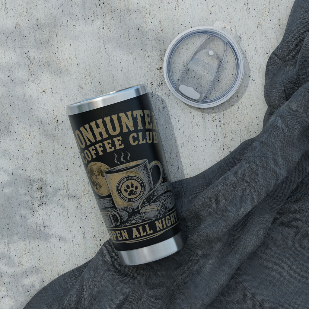 Coon Hunter Coffee Club 20oz Tumbler — "Open All Night" Houndsman Insulated Travel Mug