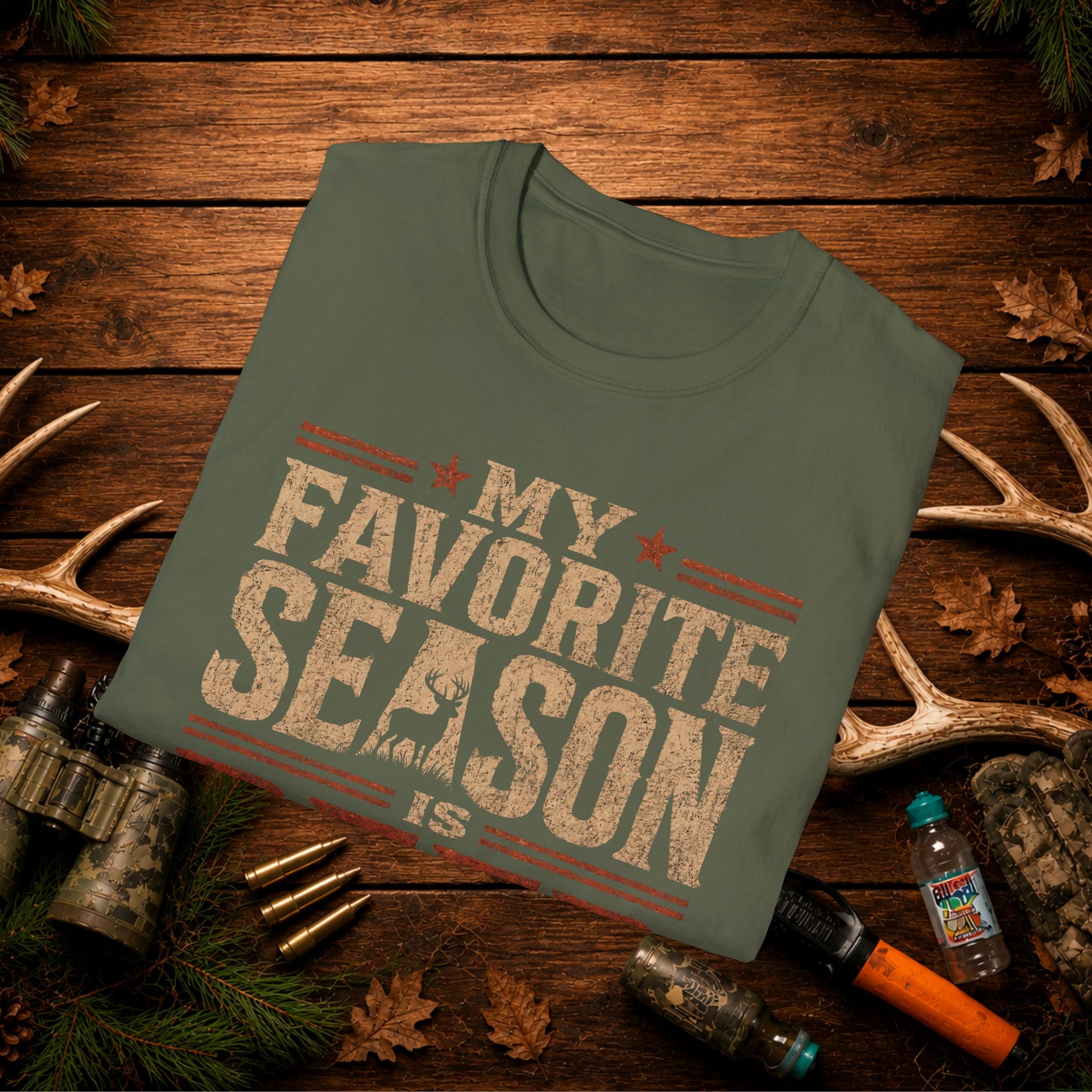 Deer Season T‑Shirt — "My Favorite Season Is Deer Season" Rustic Hunting Tee