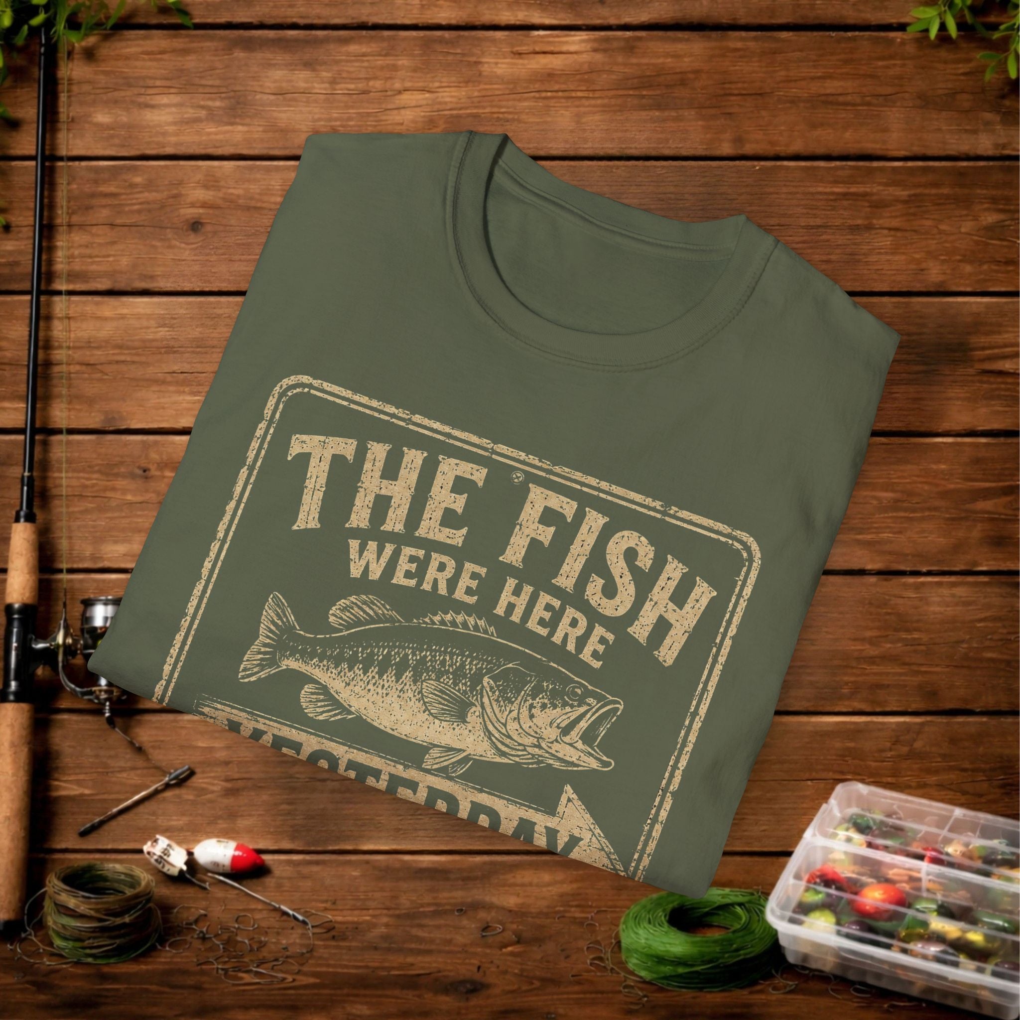 The Fish Were Here Yesterday T-Shirt — Vintage Fishing Tee for Anglers