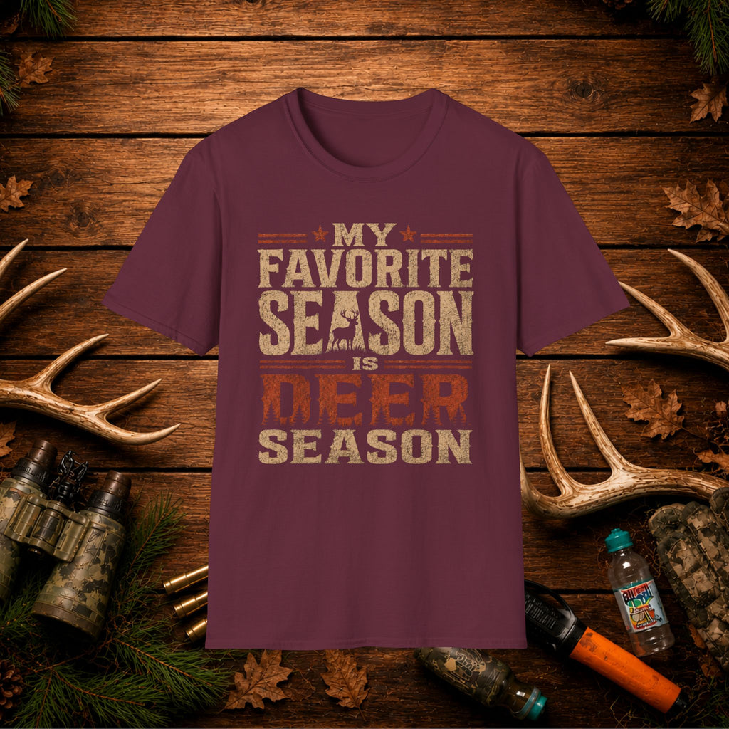 Deer Season T‑Shirt — "My Favorite Season Is Deer Season" Rustic Hunting Tee