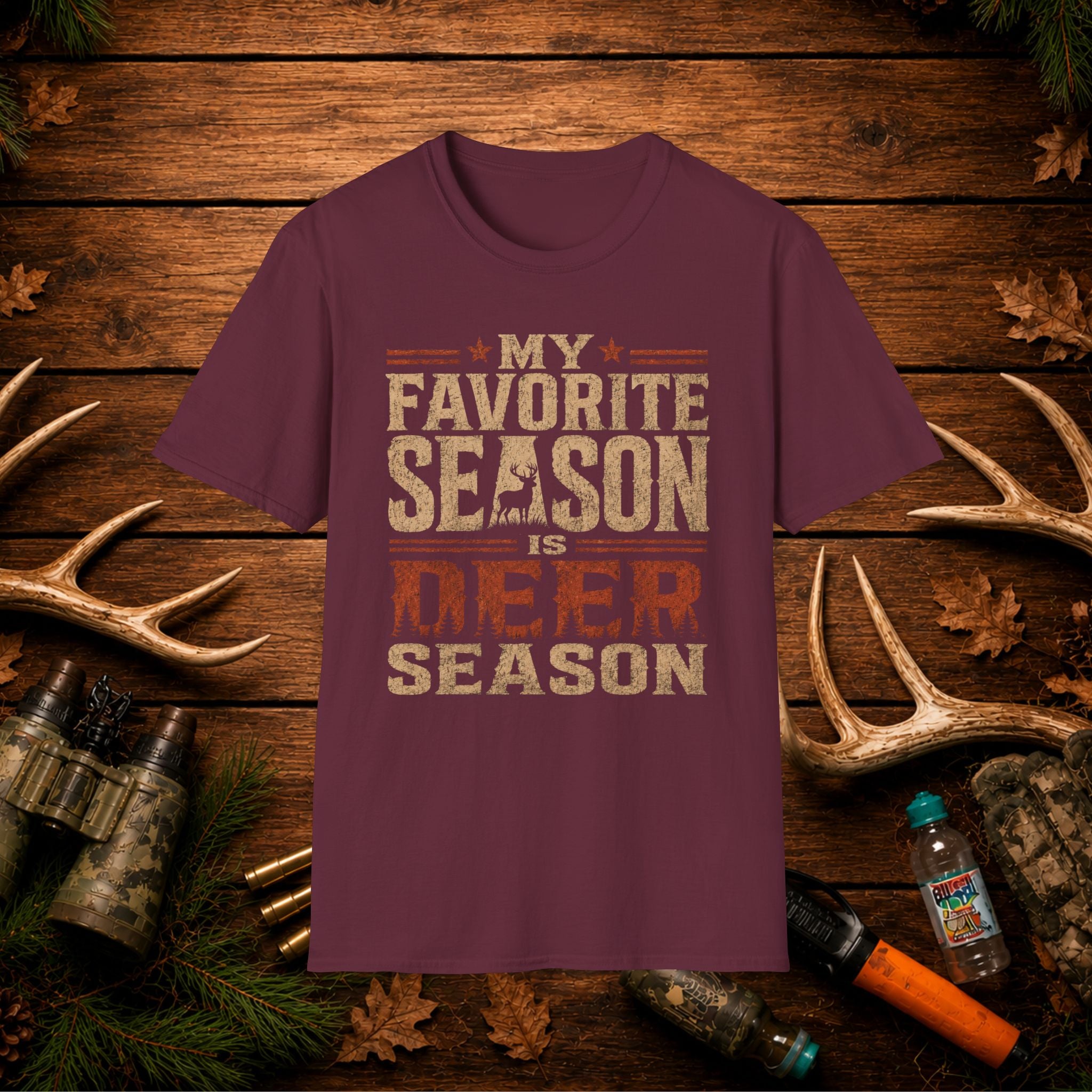Deer Season T‑Shirt — "My Favorite Season Is Deer Season" Rustic Hunting Tee