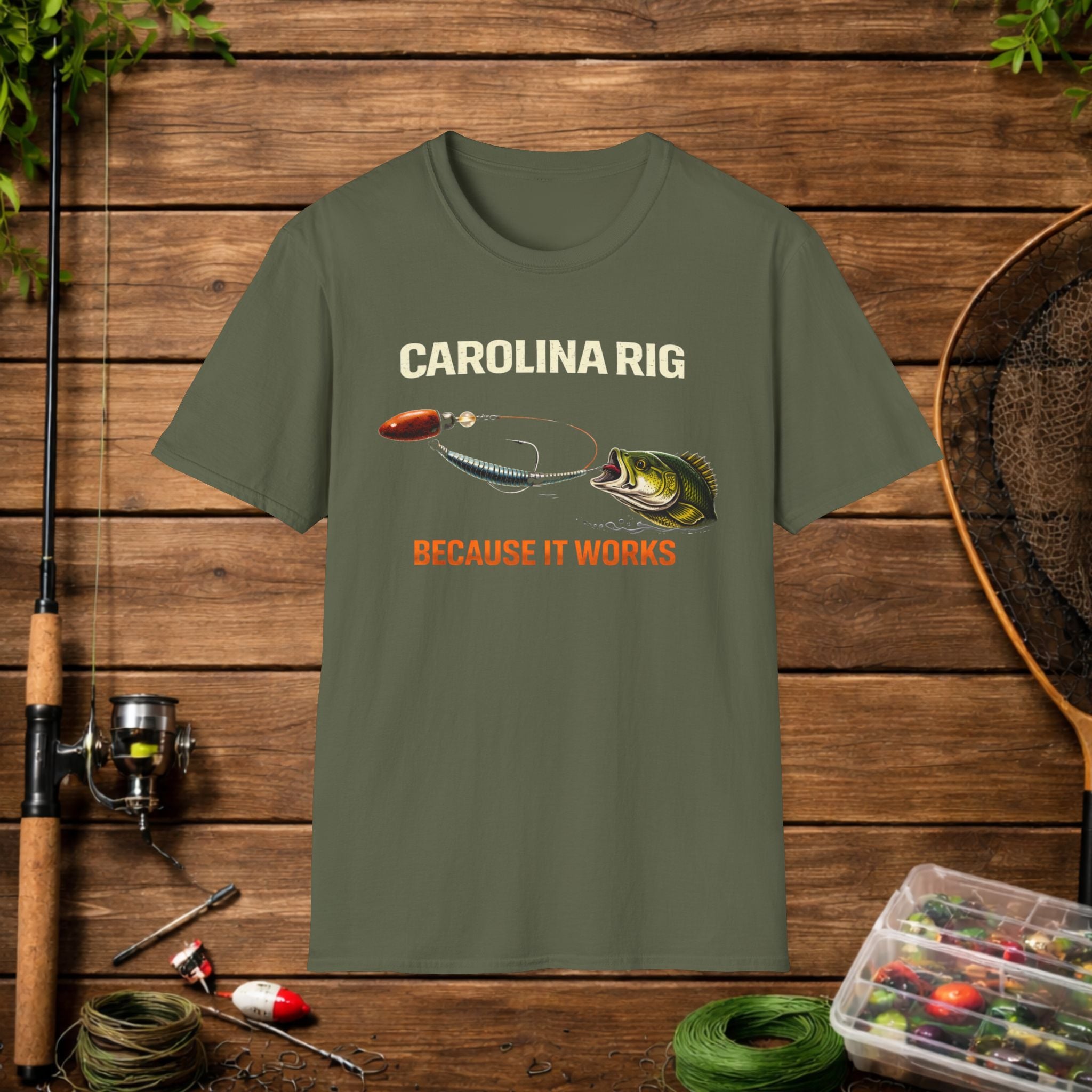Carolina Rig Shirt – Because It Works Fishing Tee – Bass Fishing Rig Shirt – Funny Fishing Shirt for Anglers