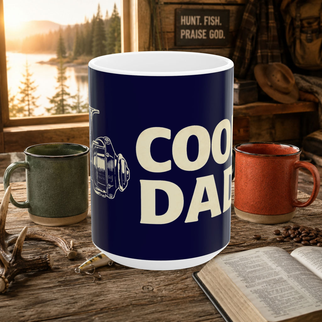 Cool Dad Ceramic Coffee Mug – Funny Father’s Day Gift for Fishing Dads | 11oz & 15oz