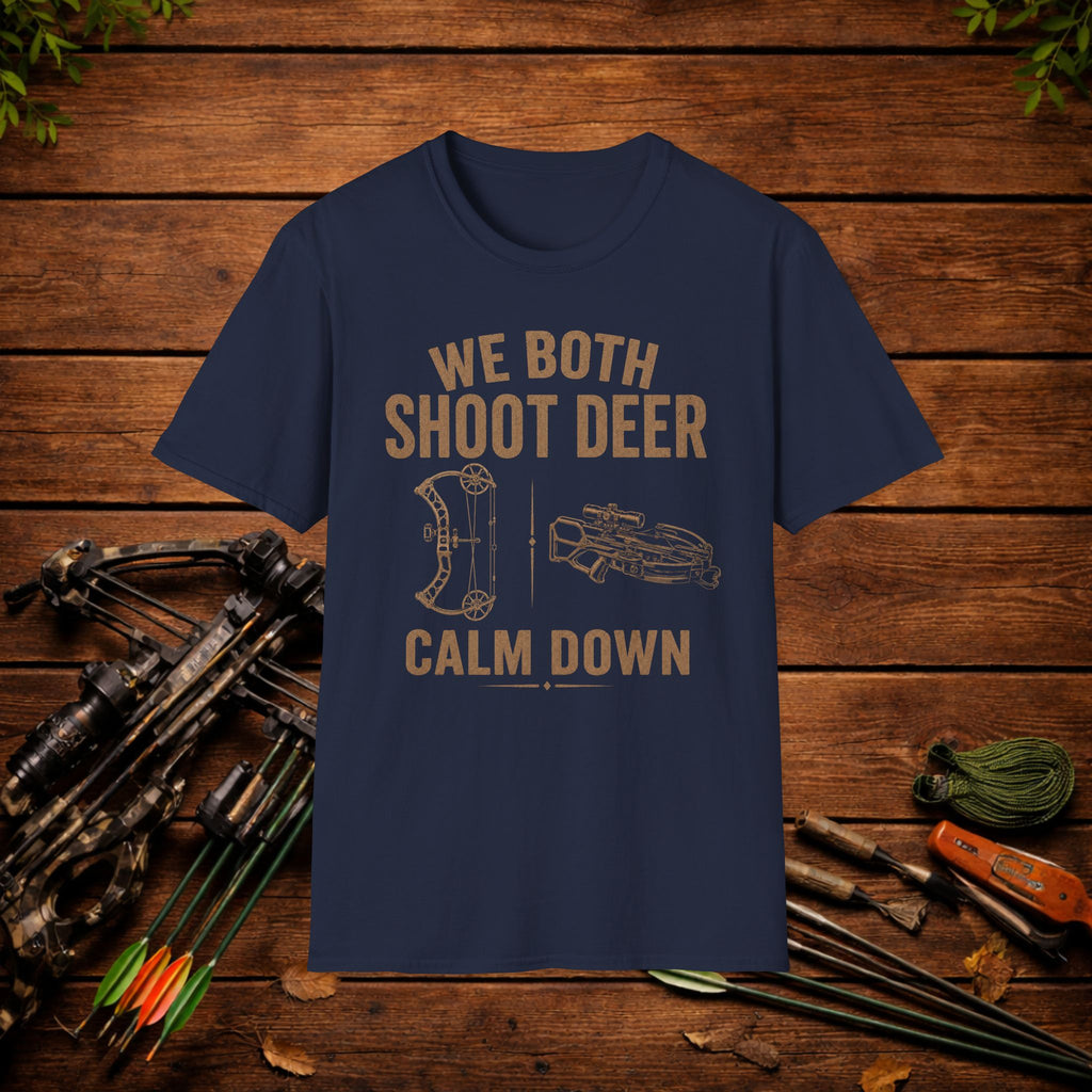 We Both Shoot Deer T-Shirt — Funny Hunting Shirt with Crossbow & Bow Design