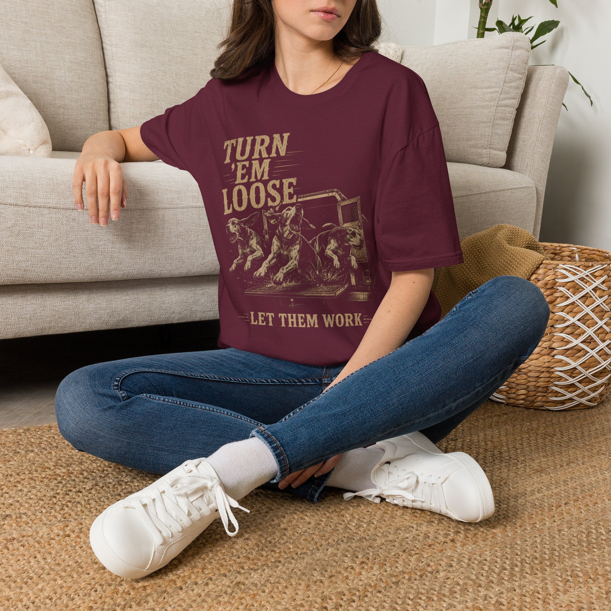 Turn 'Em Loose Coon Hunting T-Shirt | Working Dog Houndsman Tee | Wild Wonderful Wear