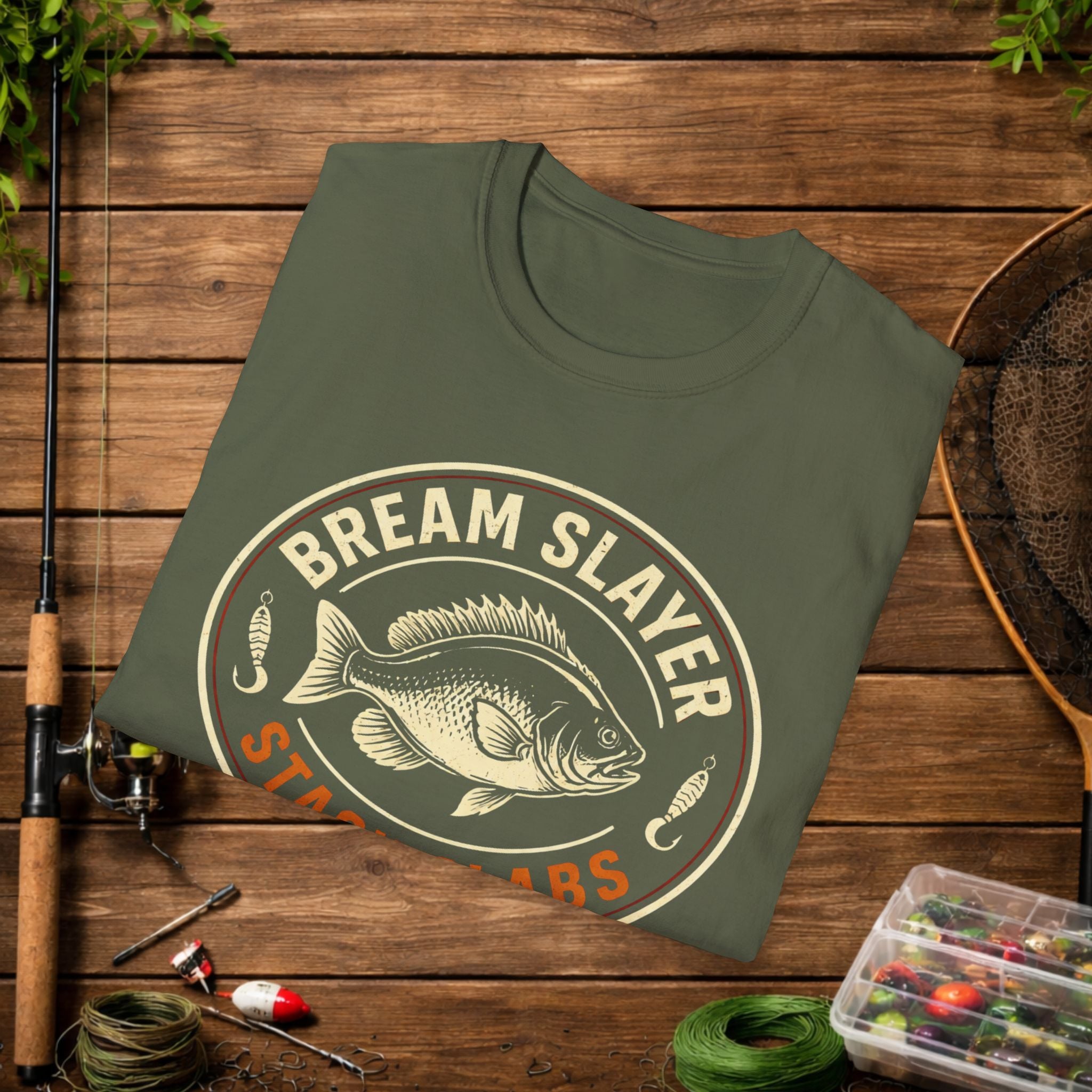 Bream Slayer Shirt – Stack Slabs Fishing Tee – Panfish Angler Badge Shirt – Crappie & Bluegill Fishing Shirt